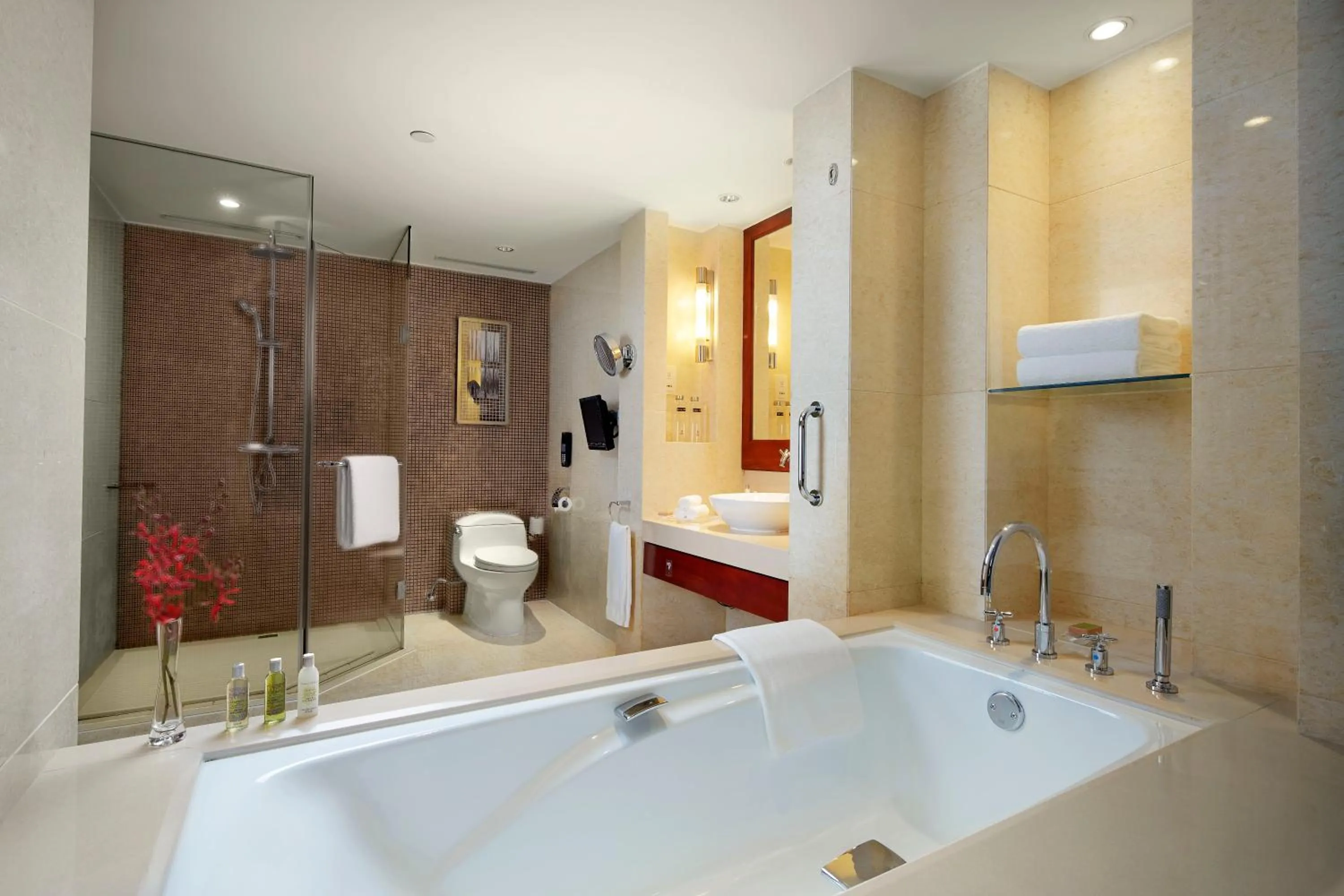 Bathroom in Hilton Guangzhou Science City, Free Shuttle Bus during Canton Fair