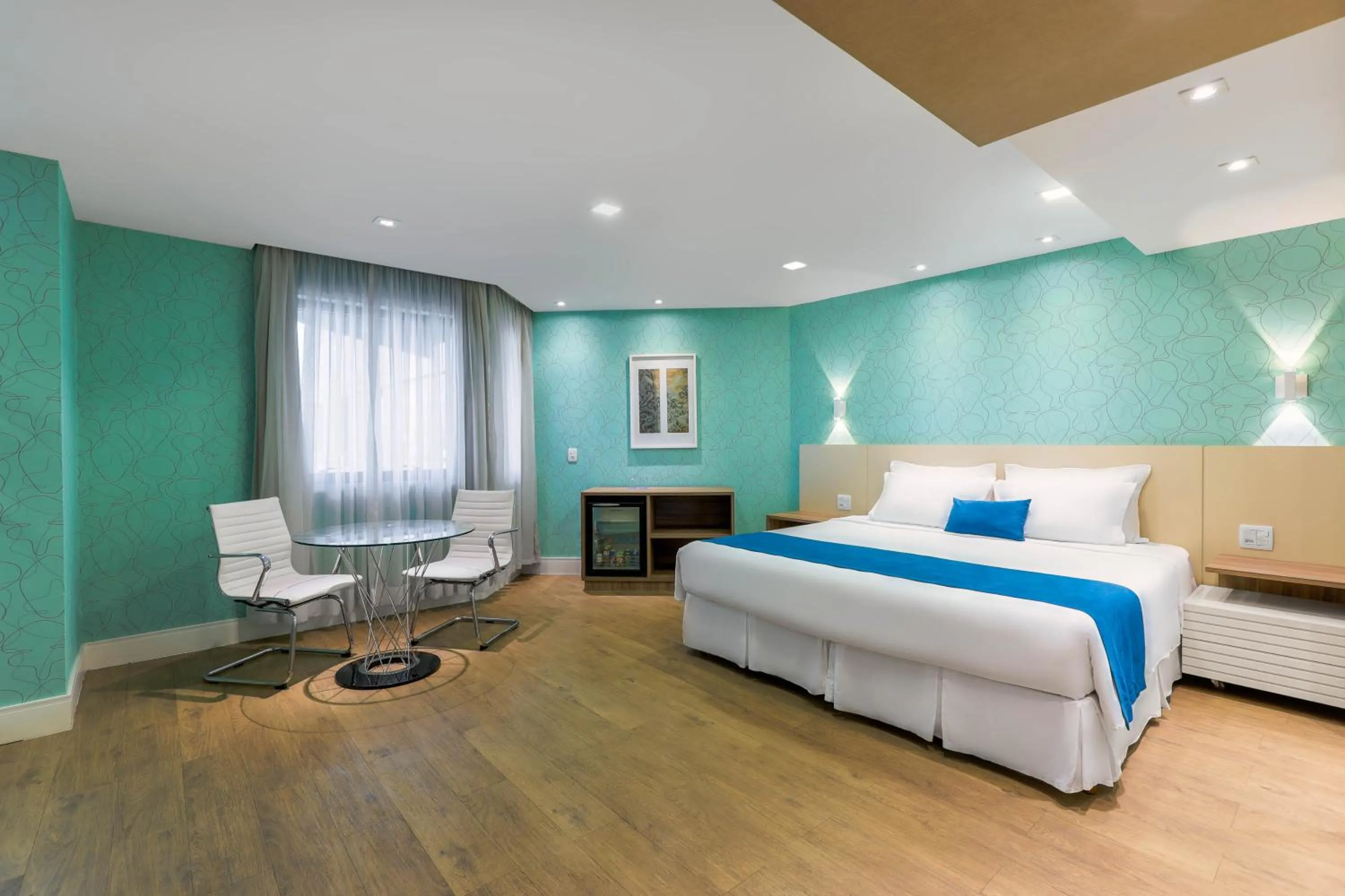 Bed in Wyndham Sao Paulo Ibirapuera Convention Plaza