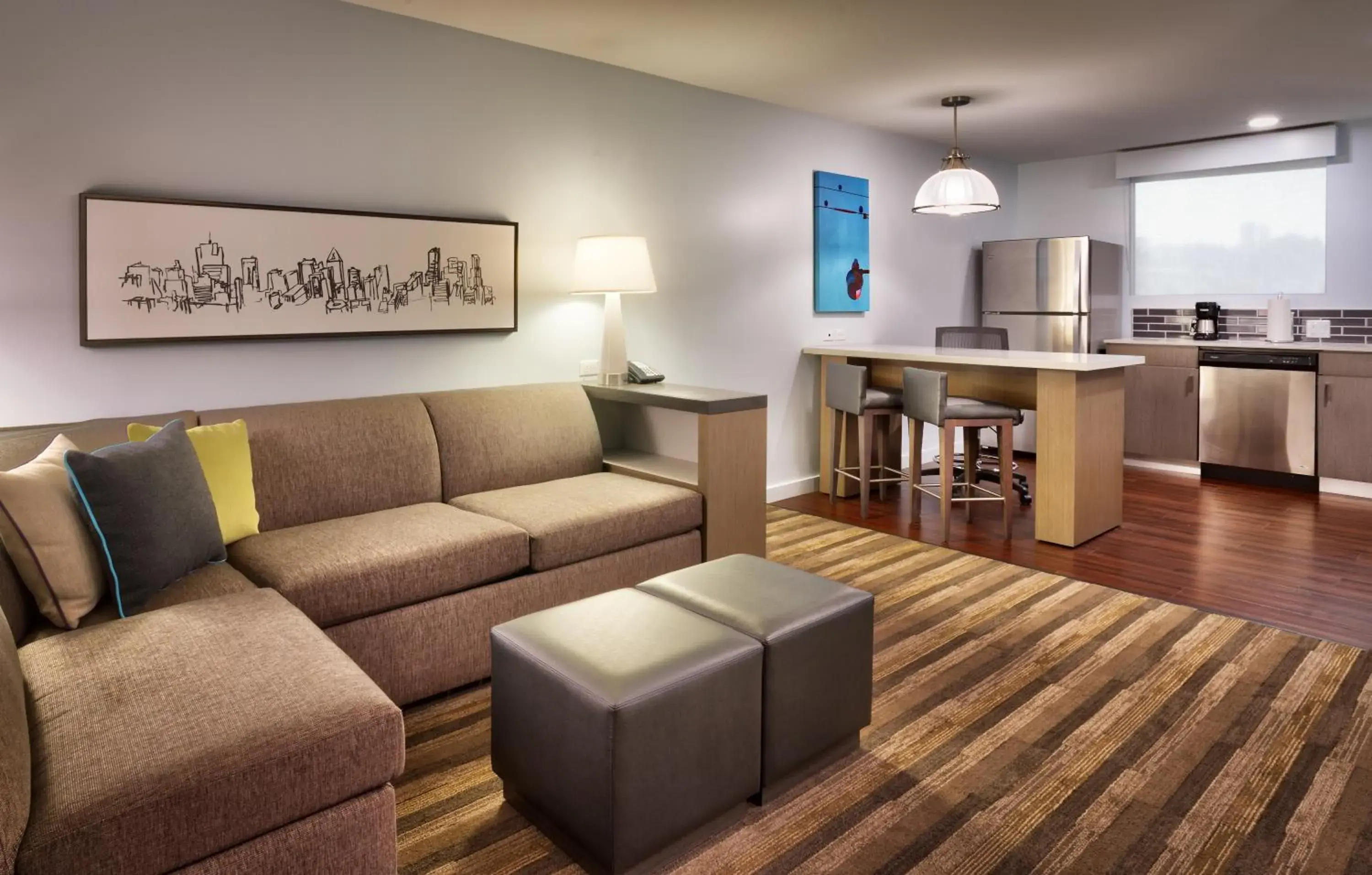 One-Bedroom King Suite with Sofa Bed and Kitchen in Hyatt House Portland / Downtown One-Bedroom King Suite with Sofa Bed and Kitchen in Hyatt House Portland / Downtown