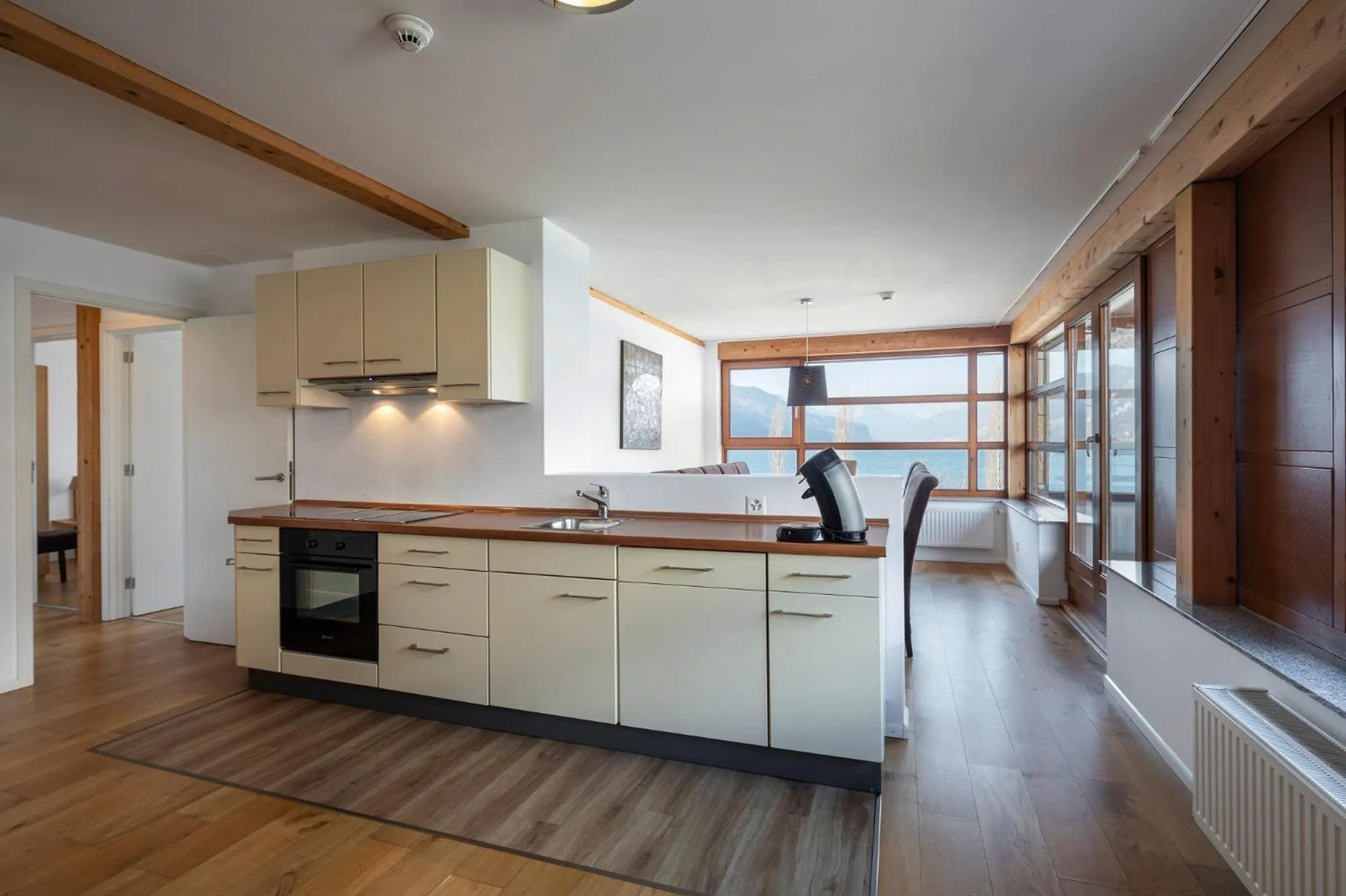 Kitchen or kitchenette in Marina Walensee Hotel