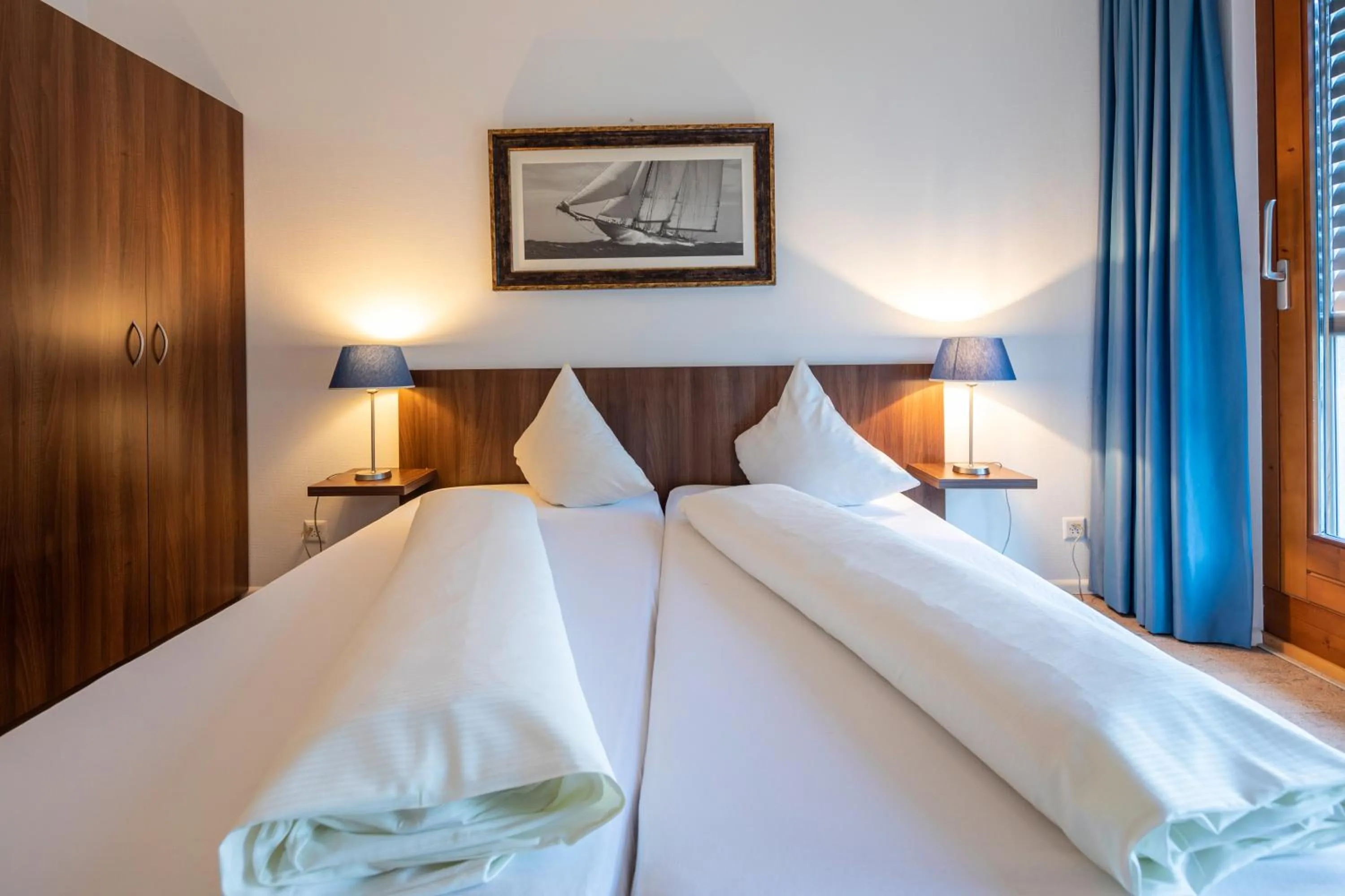 Bed in Marina Walensee Hotel