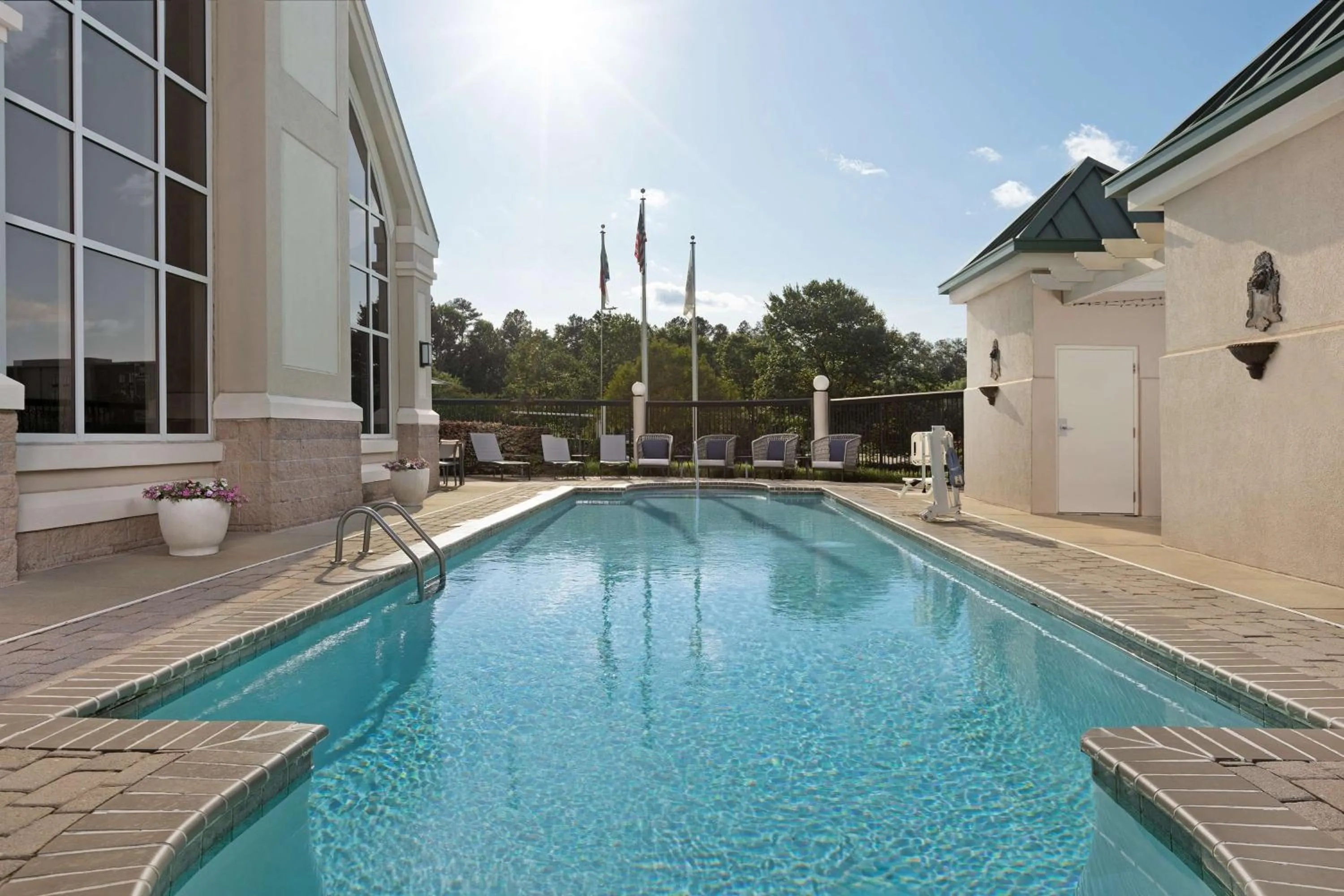 Pool view in Homewood Suites by Hilton Raleigh-Durham Airport at RTP