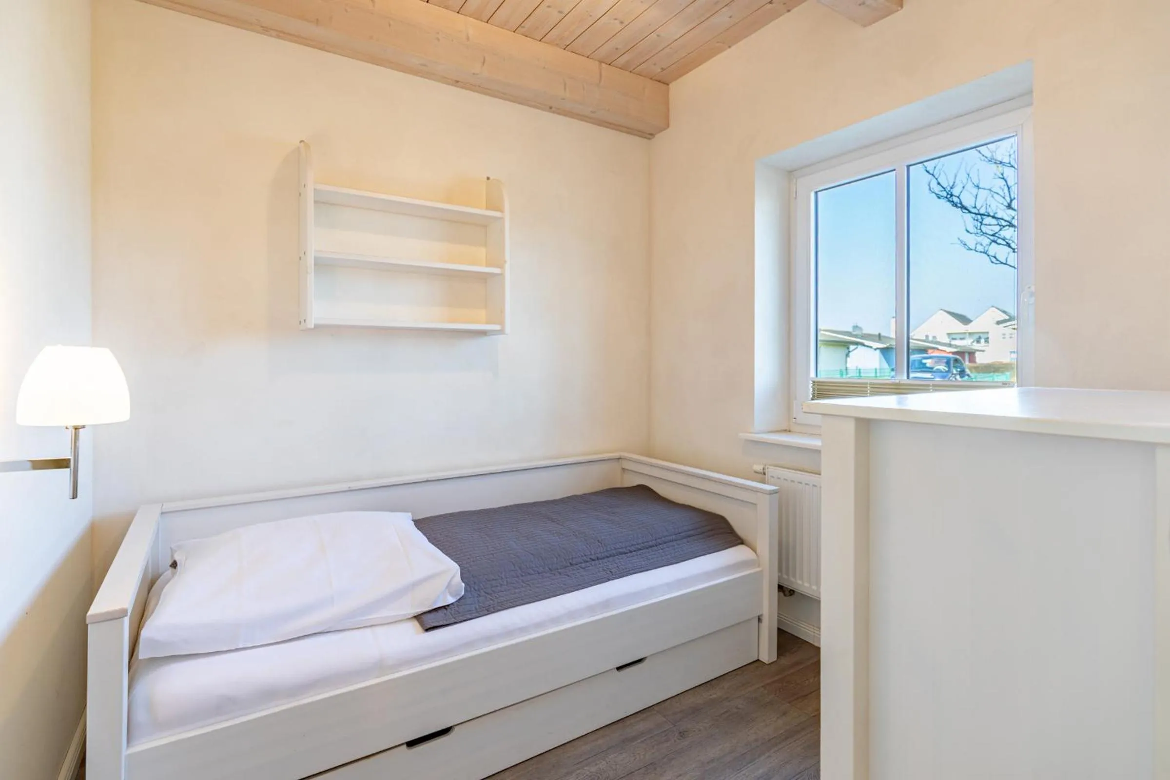 Bed in Ferienhaus Kampfläufer