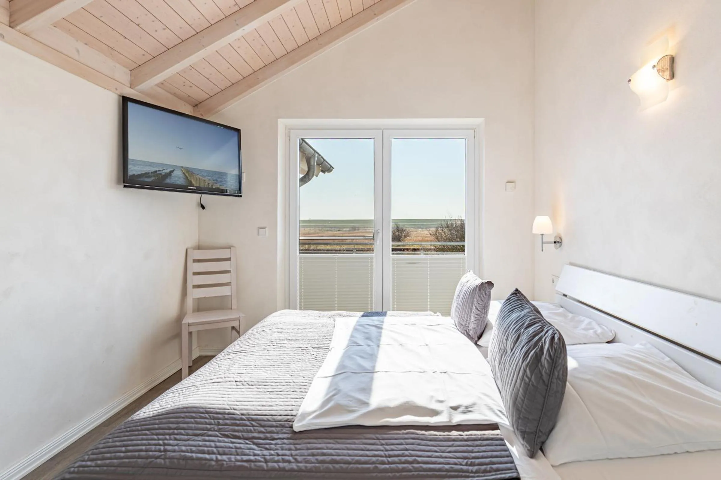 Bed in Ferienhaus Kampfläufer