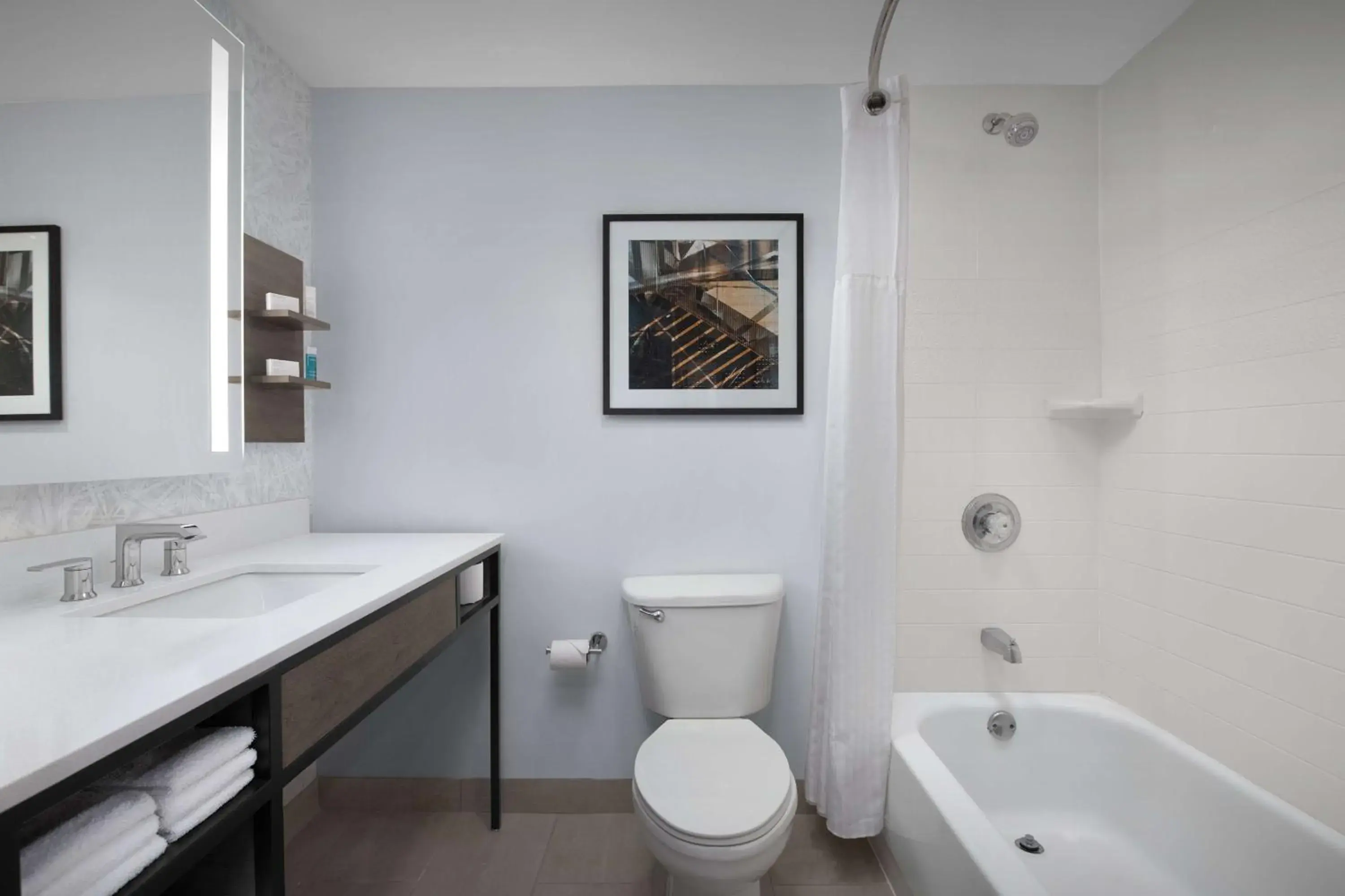 Bathroom in Hilton Garden Inn West Lafayette Wabash Landing Bathroom in Hilton Garden Inn West Lafayette Wabash Landing