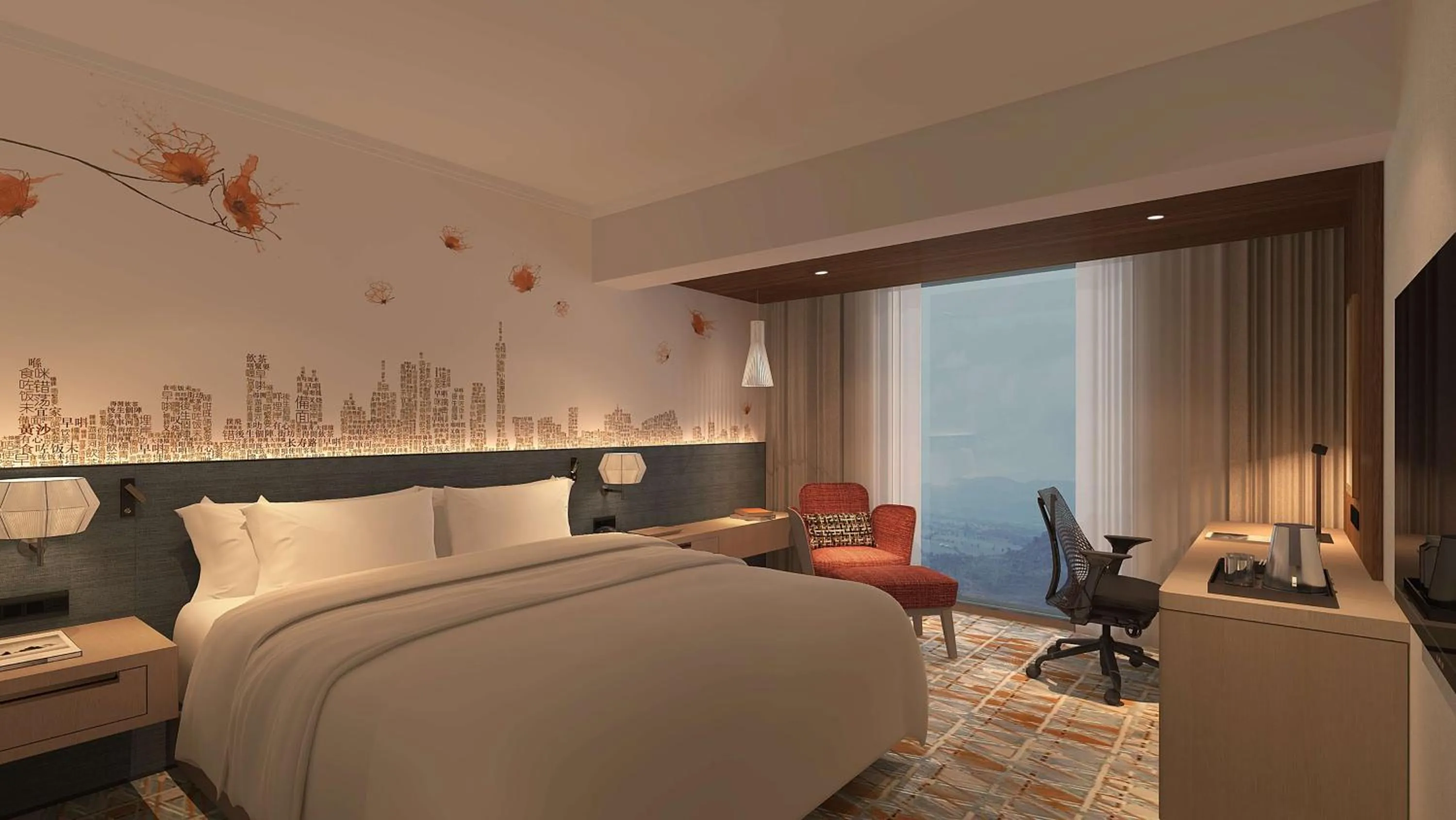 Bedroom, Bed in Hilton Garden Inn Guangzhou Tianhe