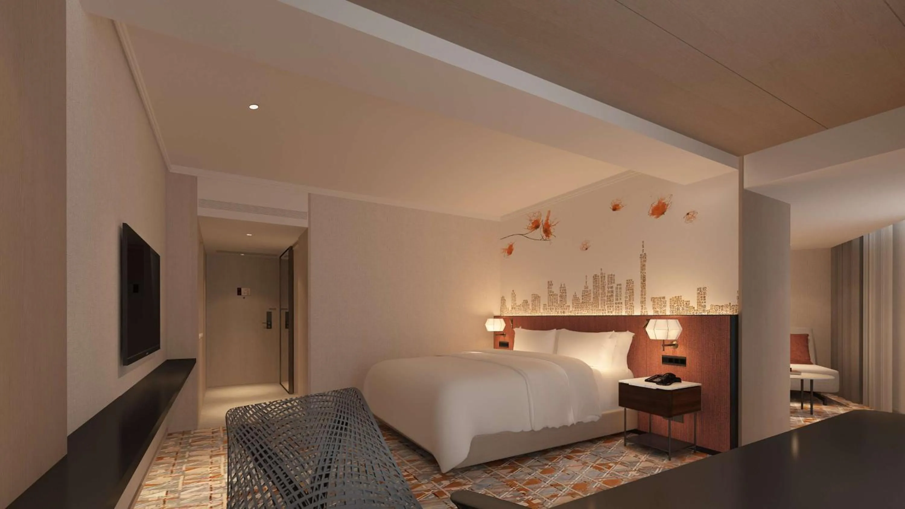 Bedroom, Bed in Hilton Garden Inn Guangzhou Tianhe