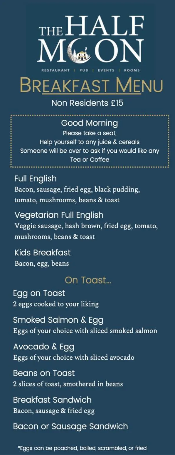 Breakfast in The Half Moon