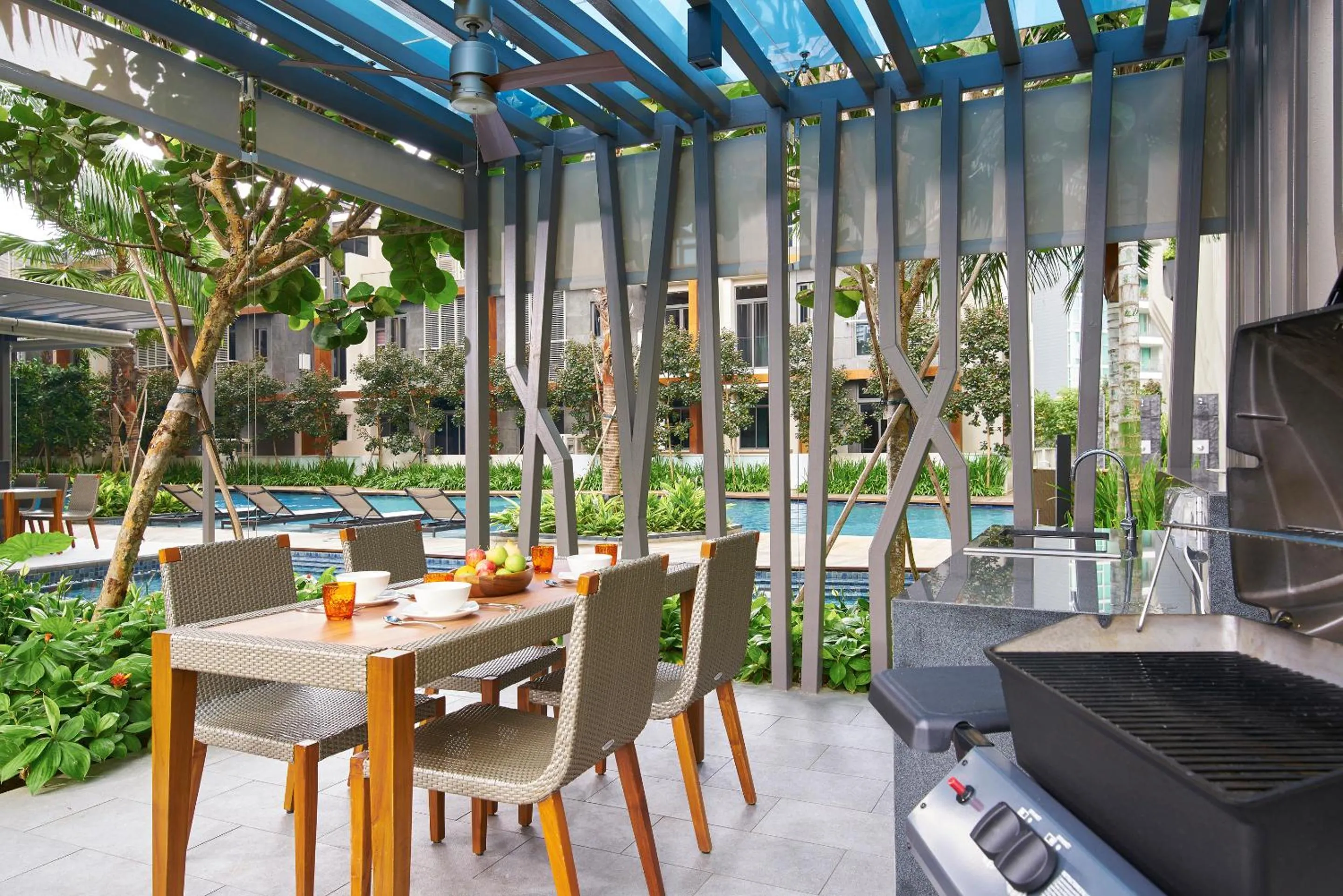 BBQ facilities in Oasia Residence Singapore by Far East Hospitality