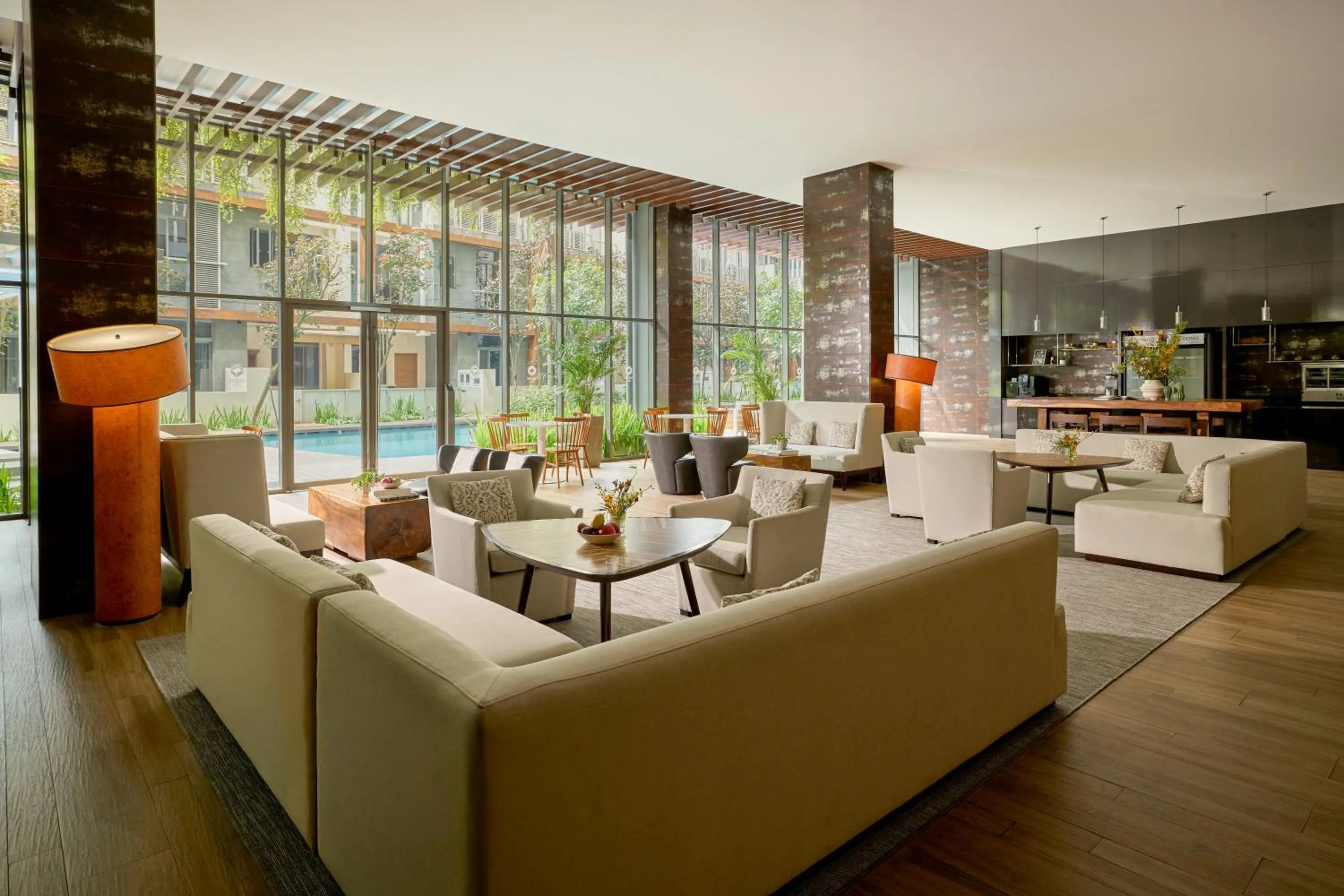 Seating area in Oasia Residence Singapore by Far East Hospitality