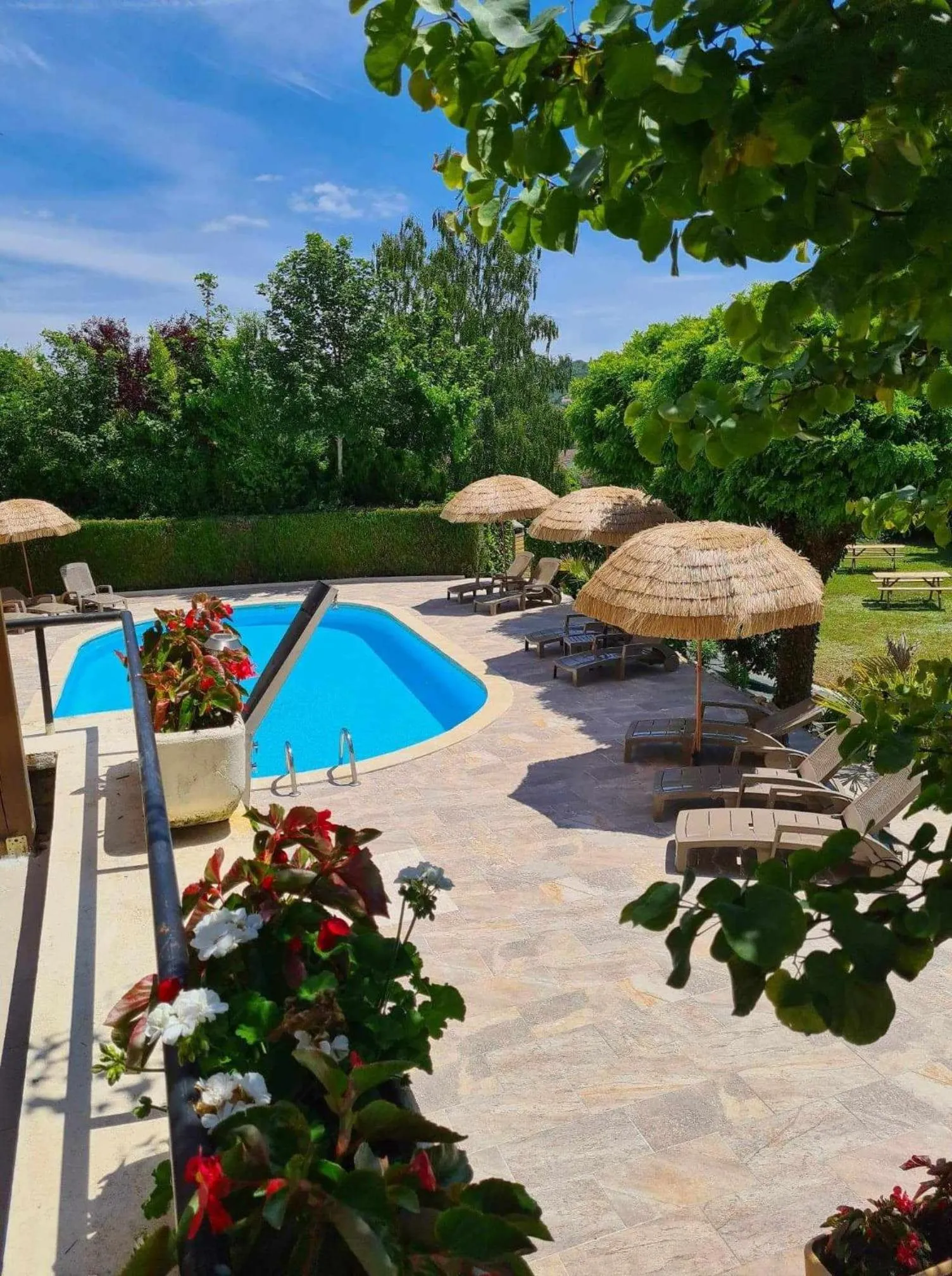 Pool view in Hotel Belle Vue