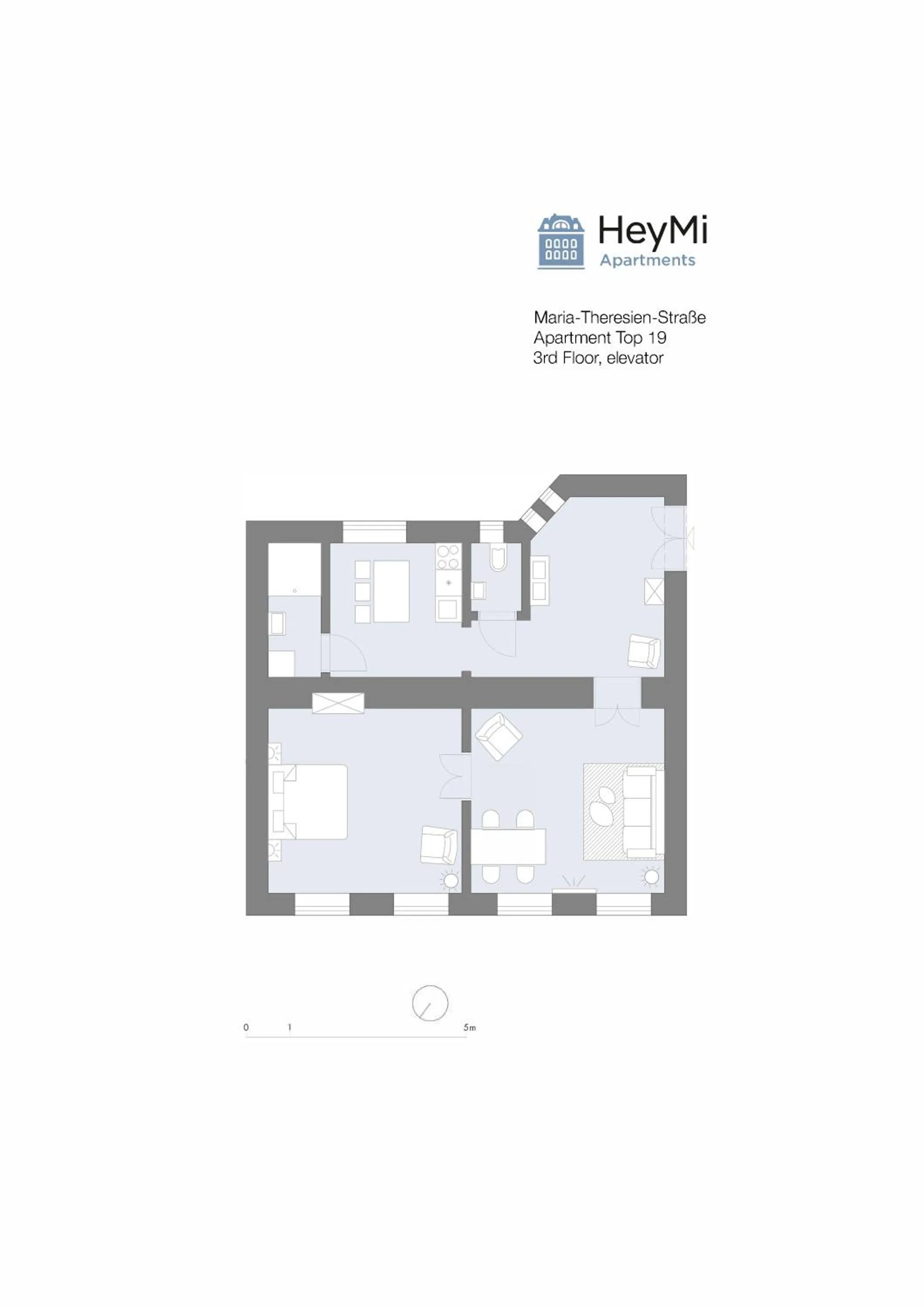 Floor plan in HeyMi Apartments in City Center