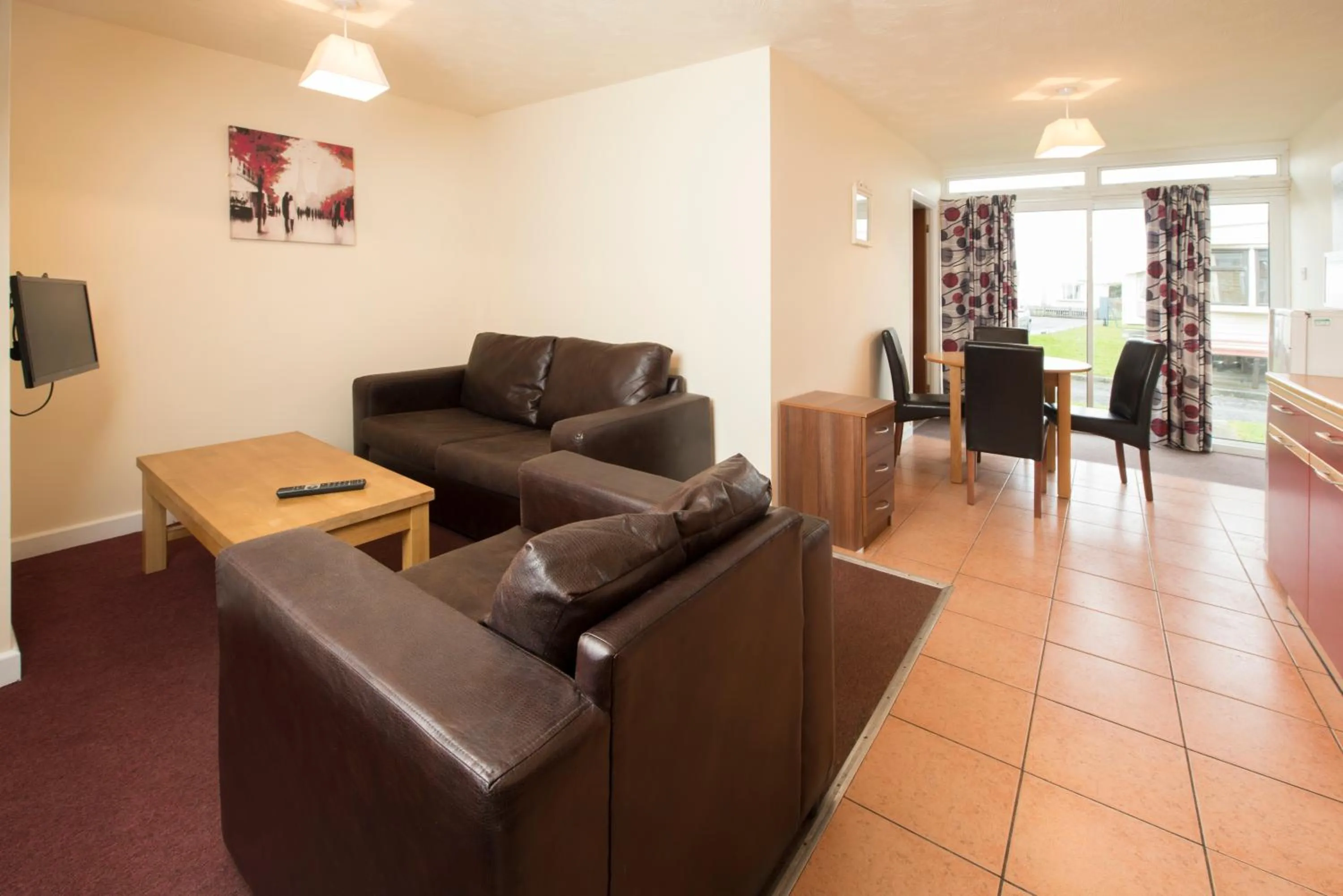 Living room in Sandy Glade Holiday Park