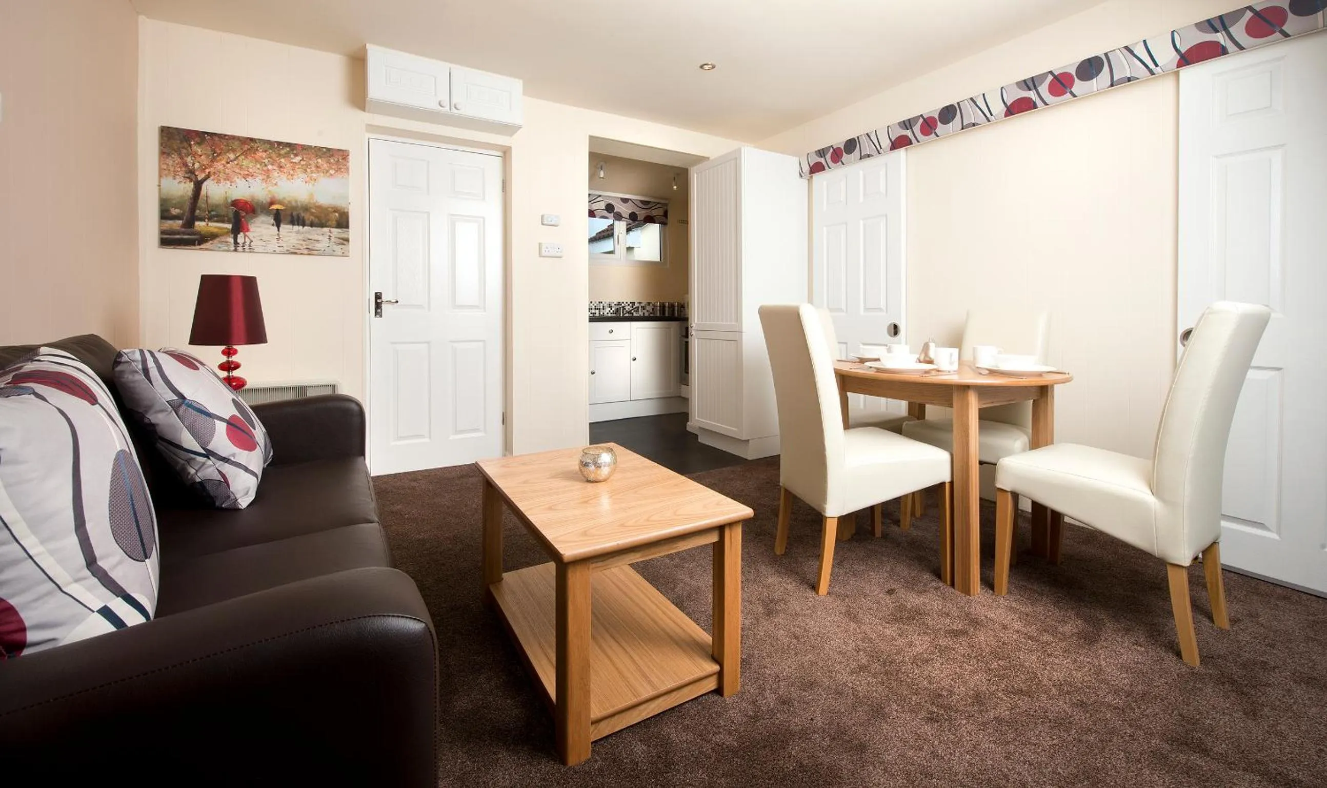 Living room in Sandy Glade Holiday Park