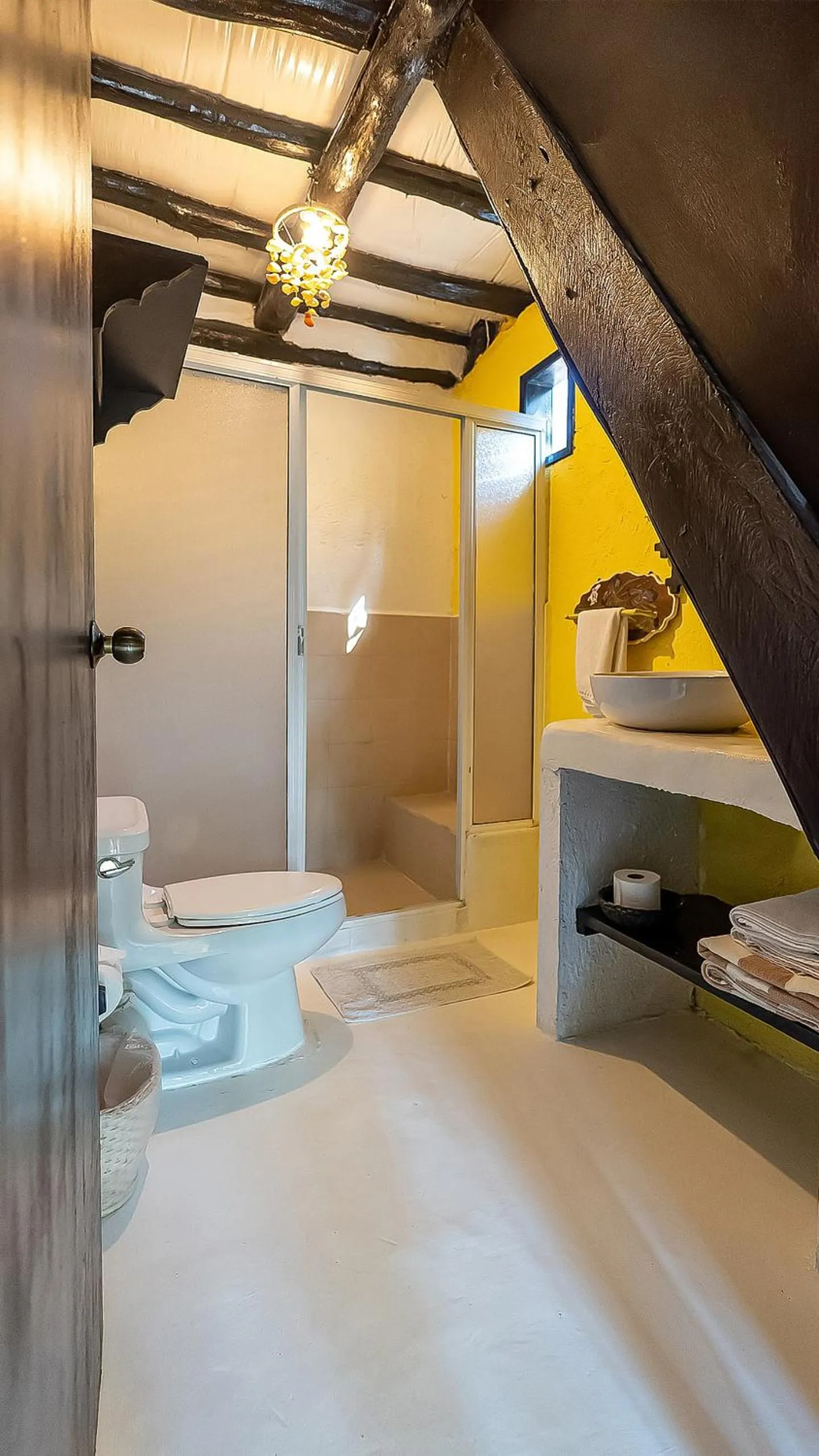 Bathroom, Bed in Chancabañita Tulum