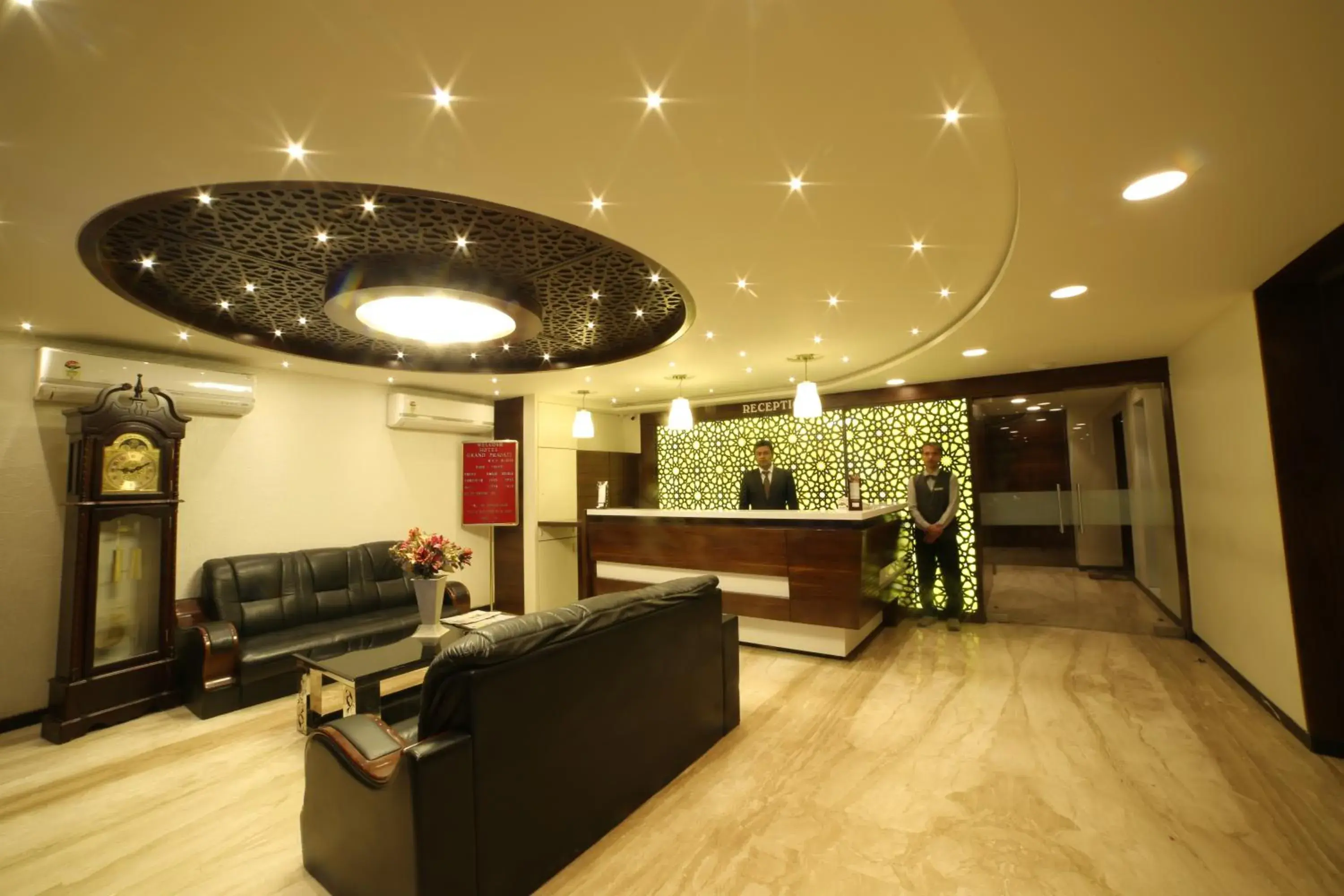 Lobby or reception in Hotel Grand Pragati Lobby or reception in Hotel Grand Pragati