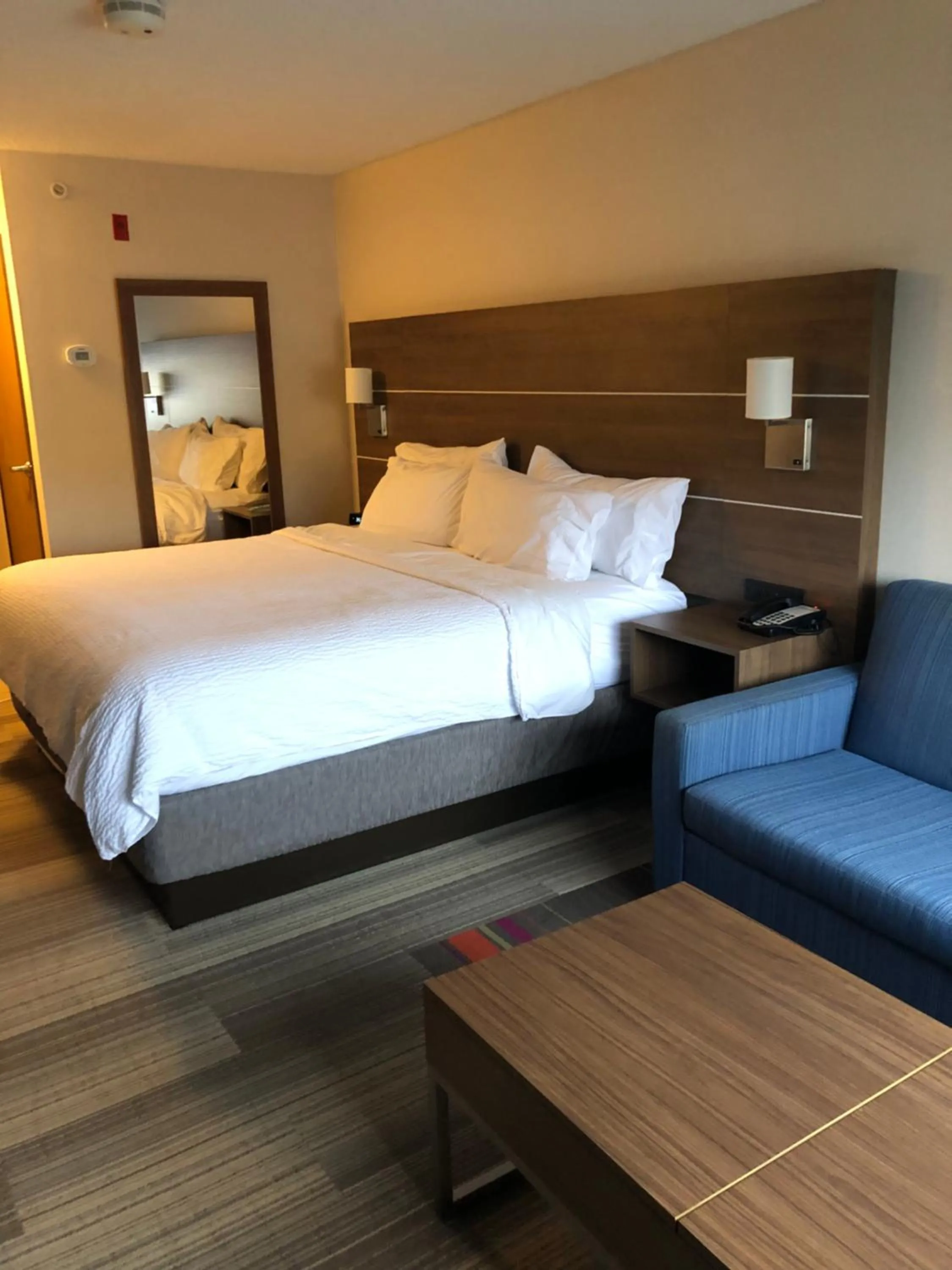 Seating area, Bed in Holiday Inn Express Mt. Vernon by IHG
