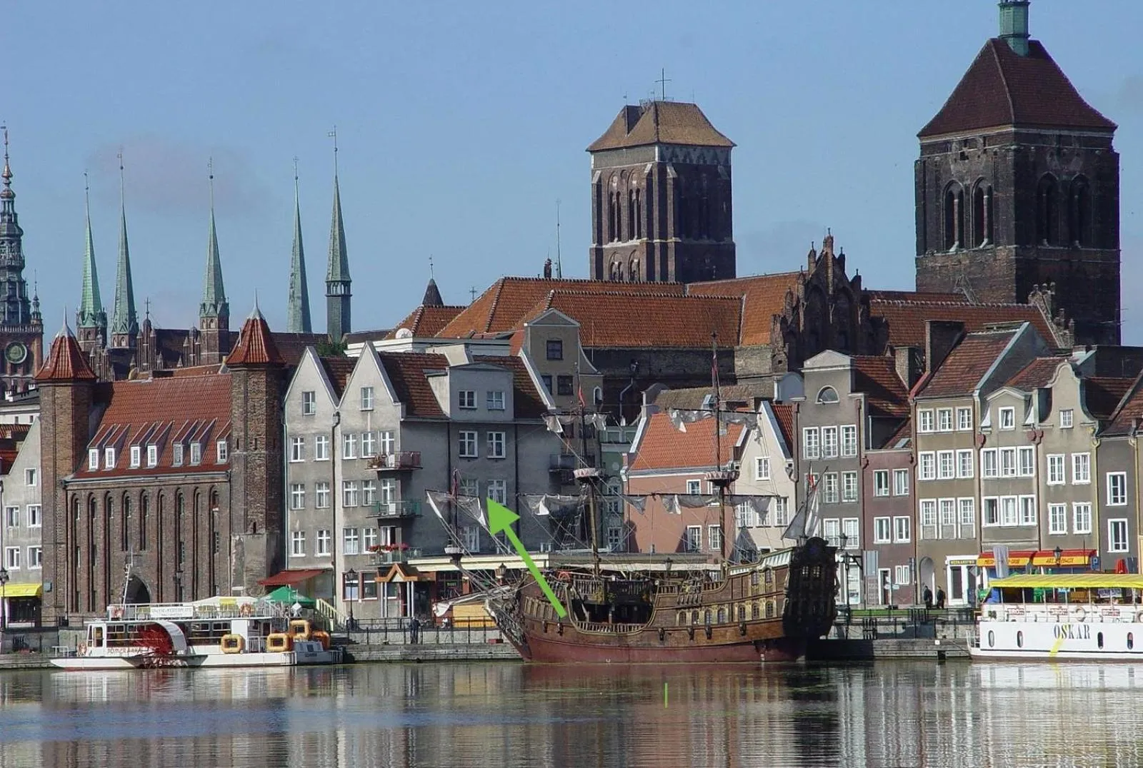 Property building in Gdansk Old Town River View