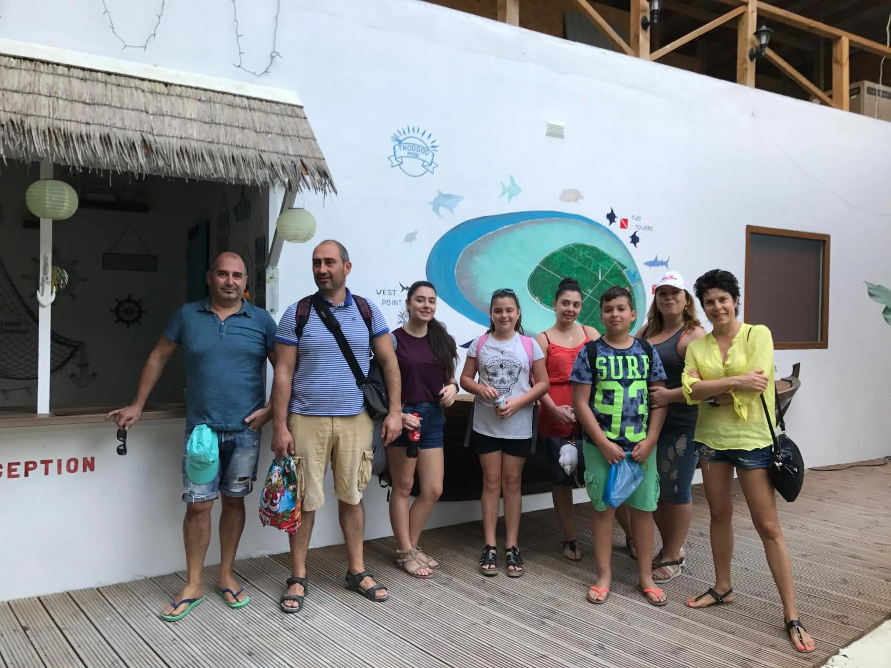 group of guests in Dive Villa Thoddoo