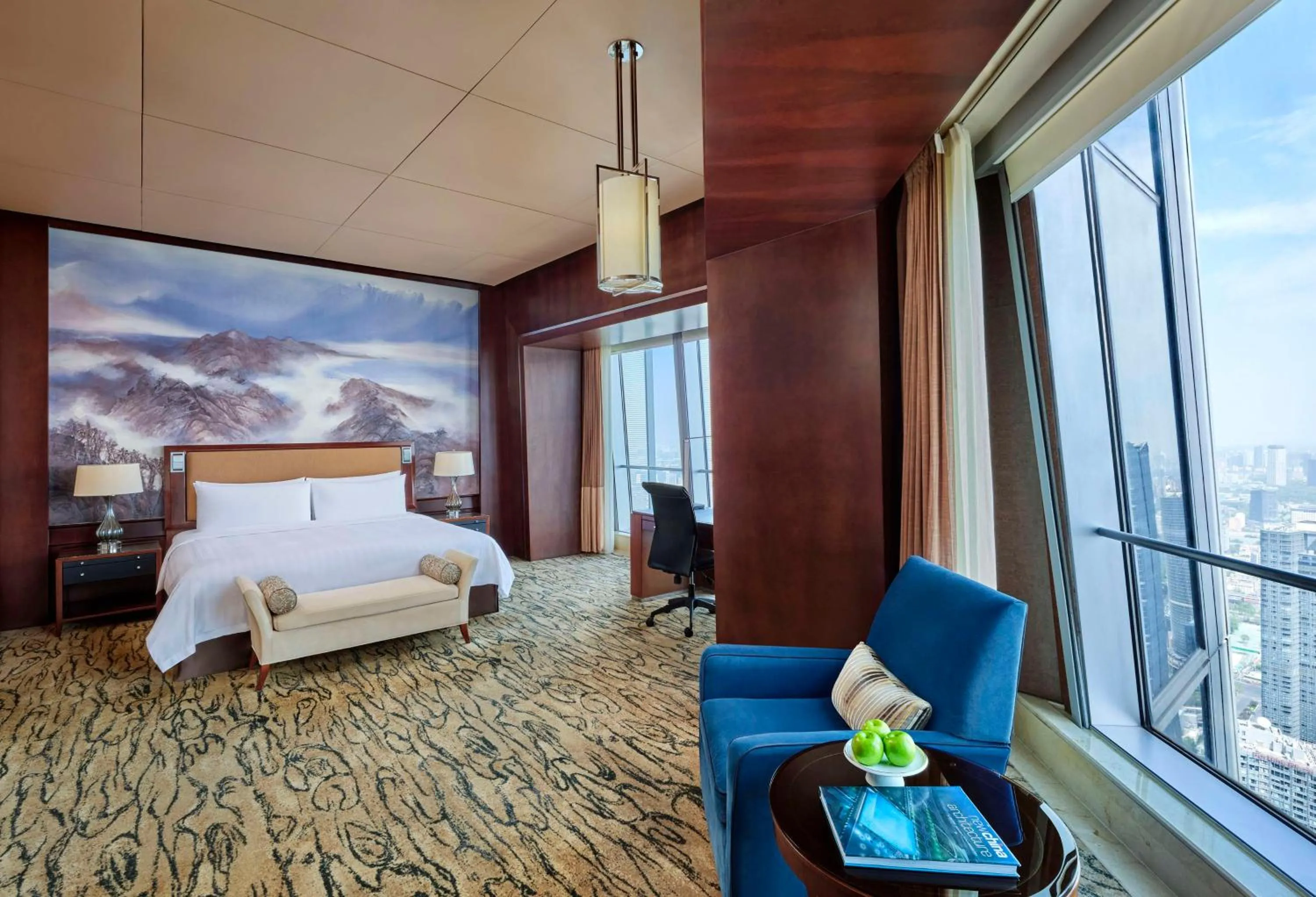 Bedroom, Bed in China World Summit Wing, Beijing