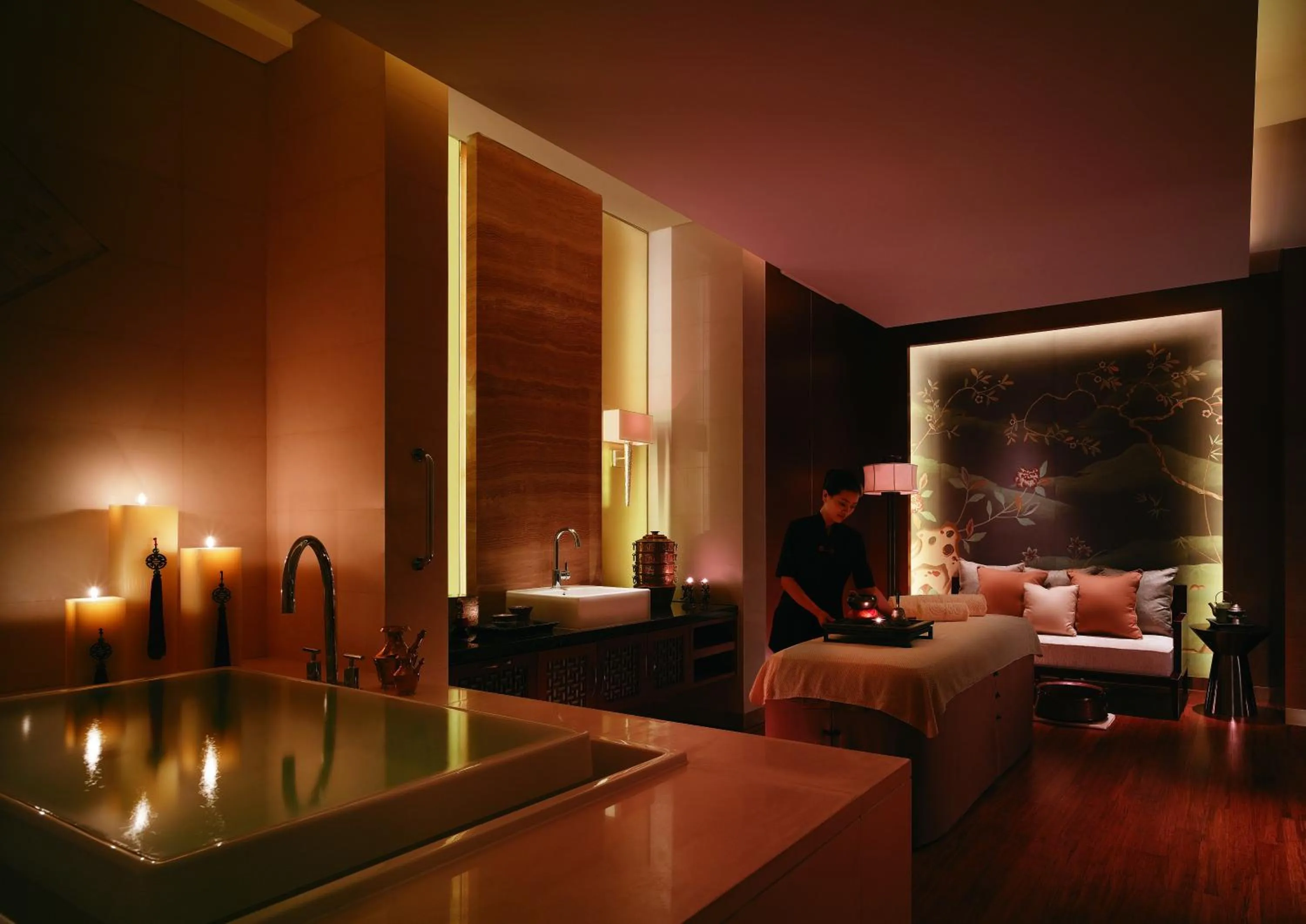 Spa and wellness centre/facilities, Bed in China World Summit Wing, Beijing