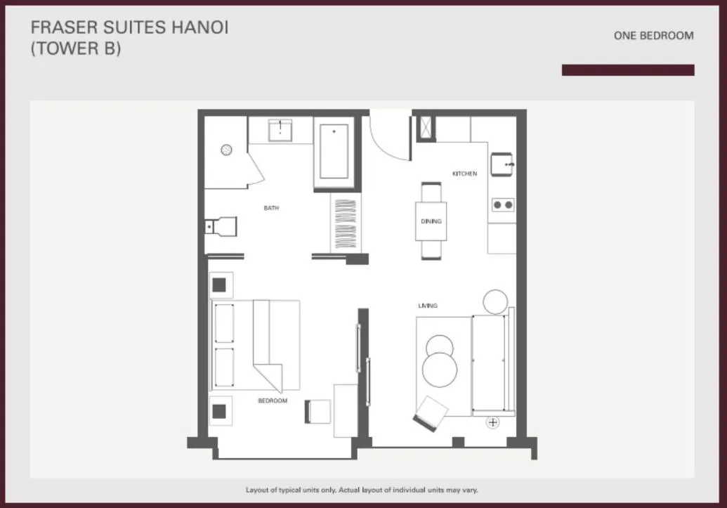 Floor plan in Fraser Suites Hanoi
