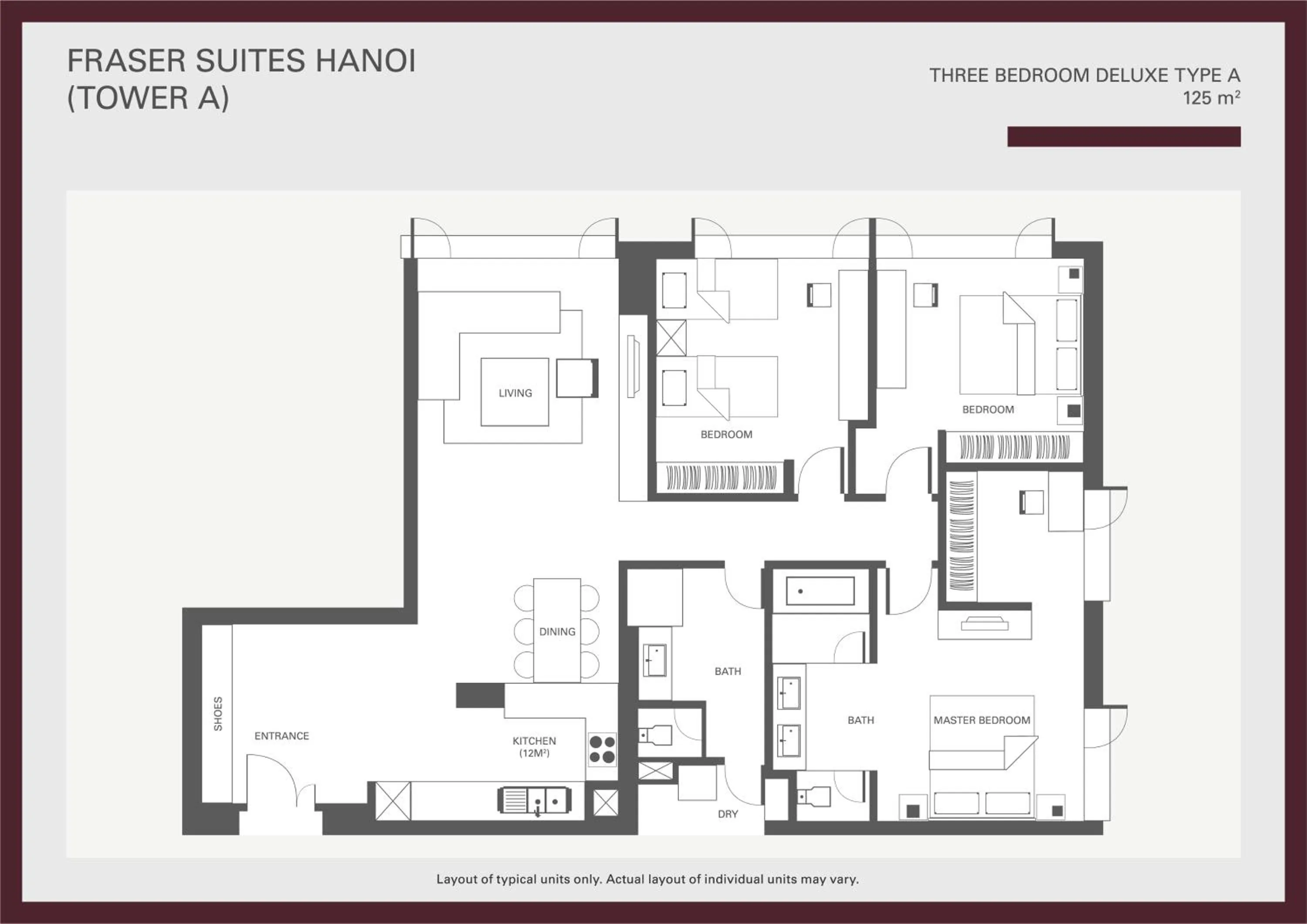 Floor plan in Fraser Suites Hanoi