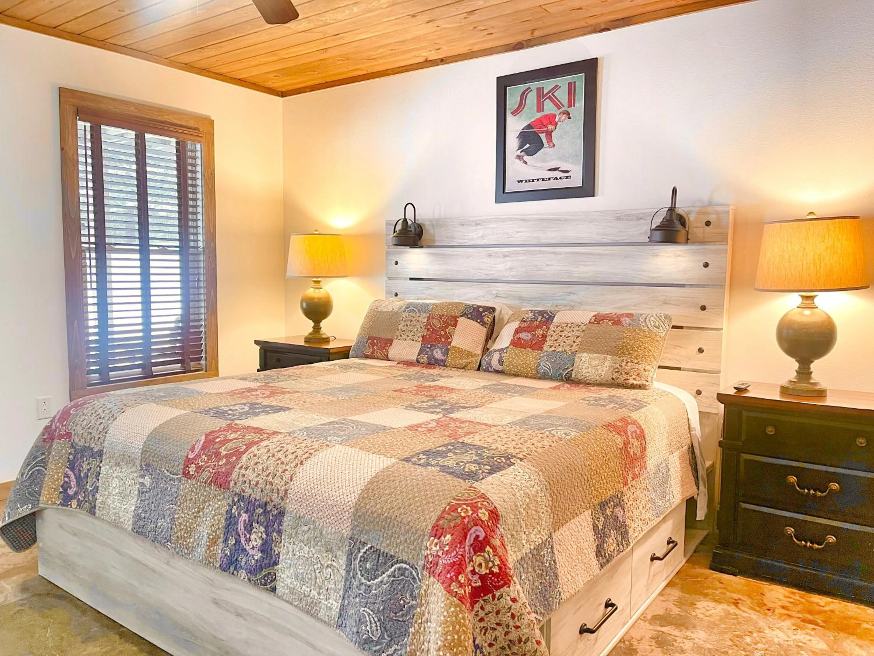 Bed in Whiteface Mountain Chalet