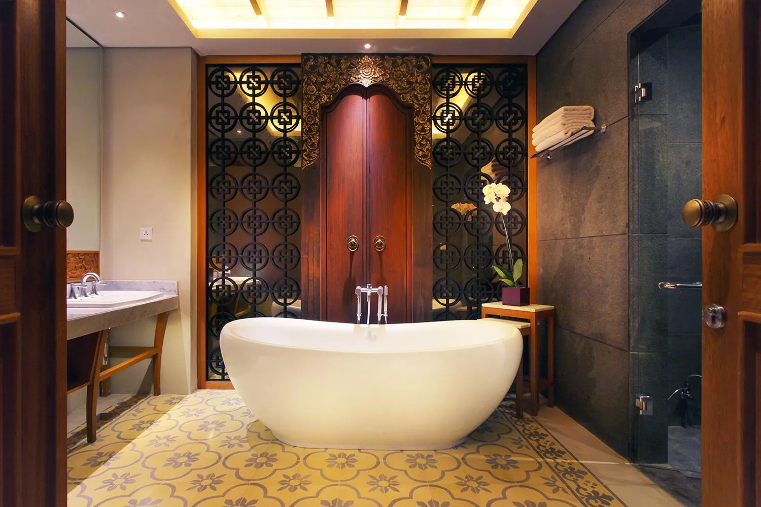 Bathroom in Swarga Suites Bali Berawa, Marclan Collection