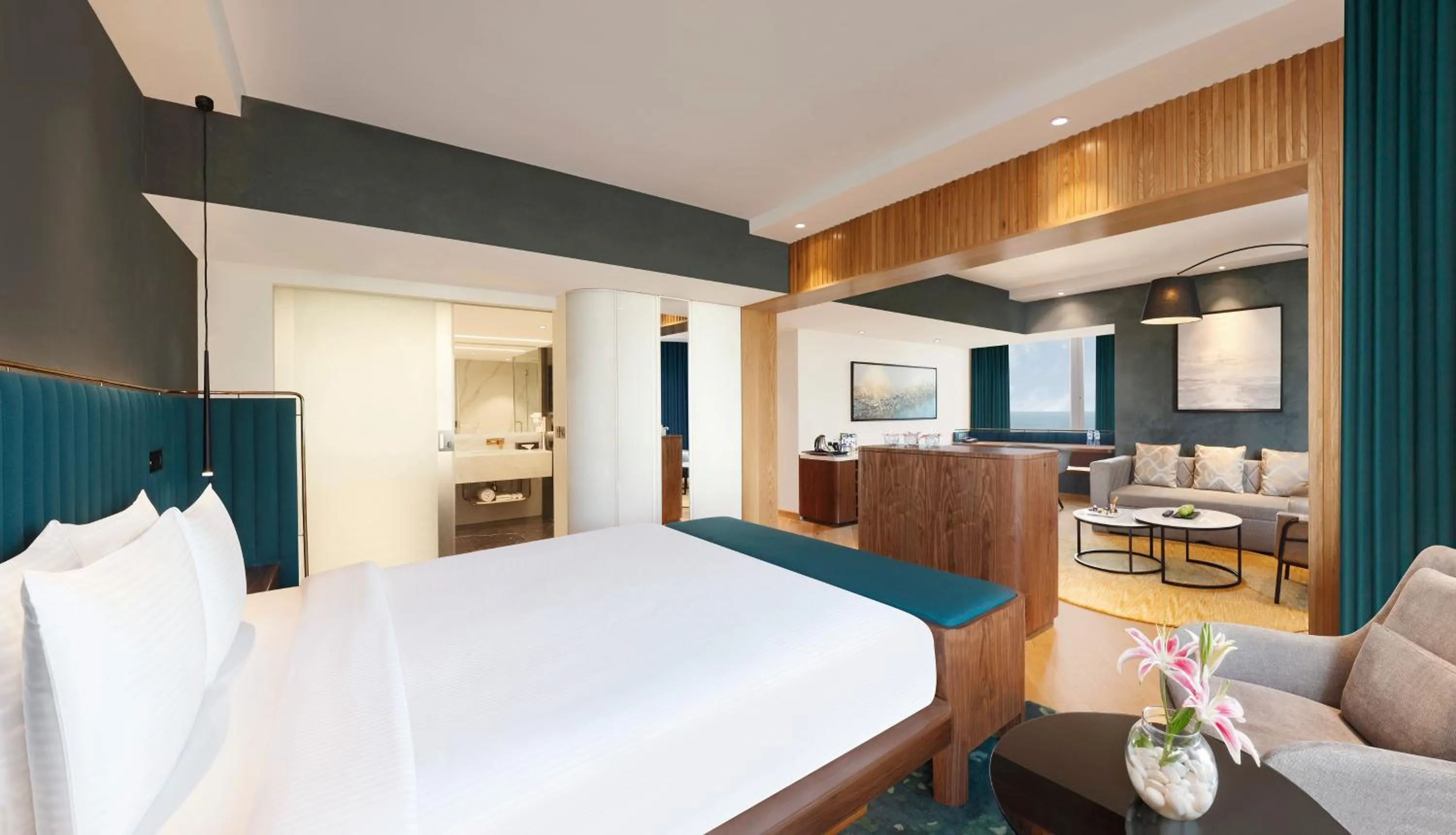 Living room, Bed in Novotel Mumbai Juhu Beach