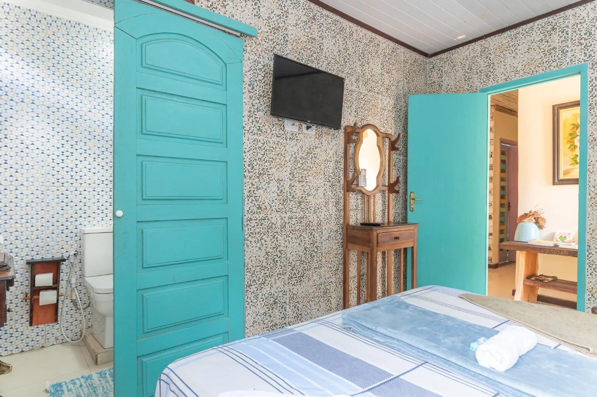 Bed in Pousada Flor de Olinda