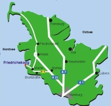 Location in Ferienhaus Nordseejuwel