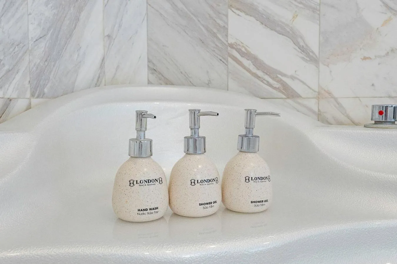 Bathroom in London Hanoi Hotel