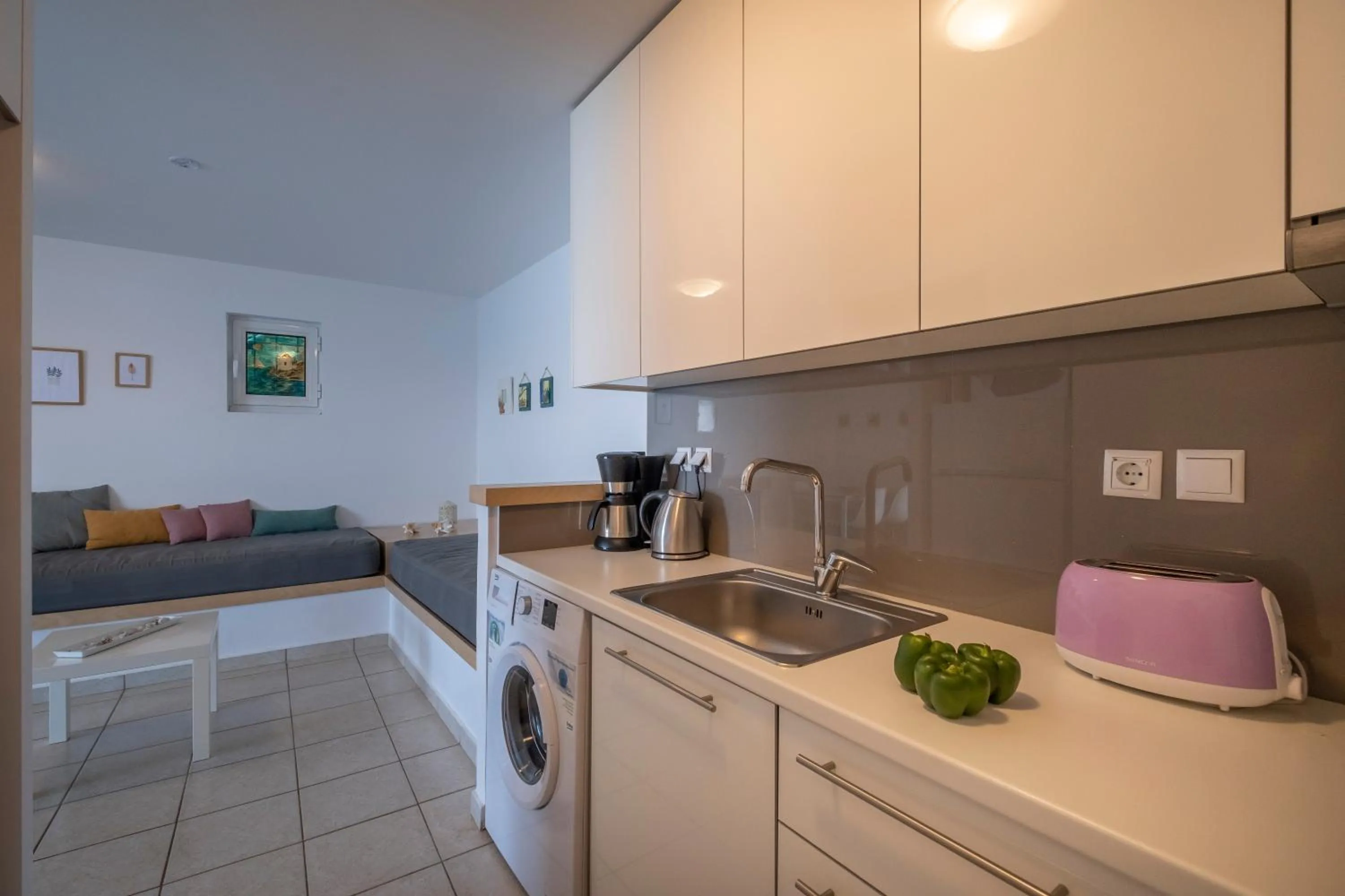 Kitchen or kitchenette in Meli Apartments & Villas