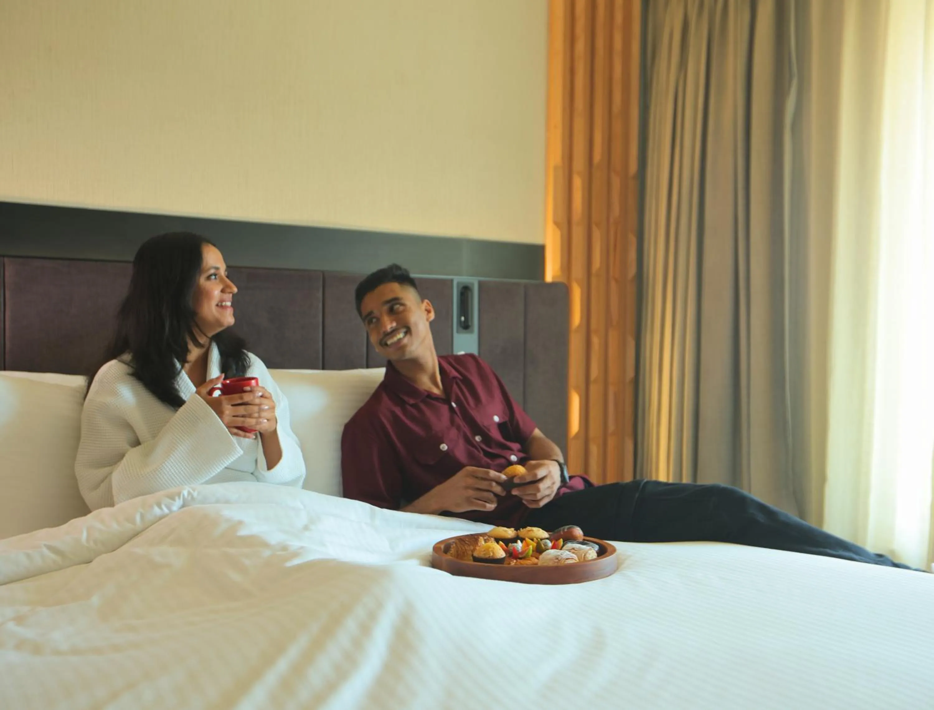 Bed in Novotel Hyderabad Airport