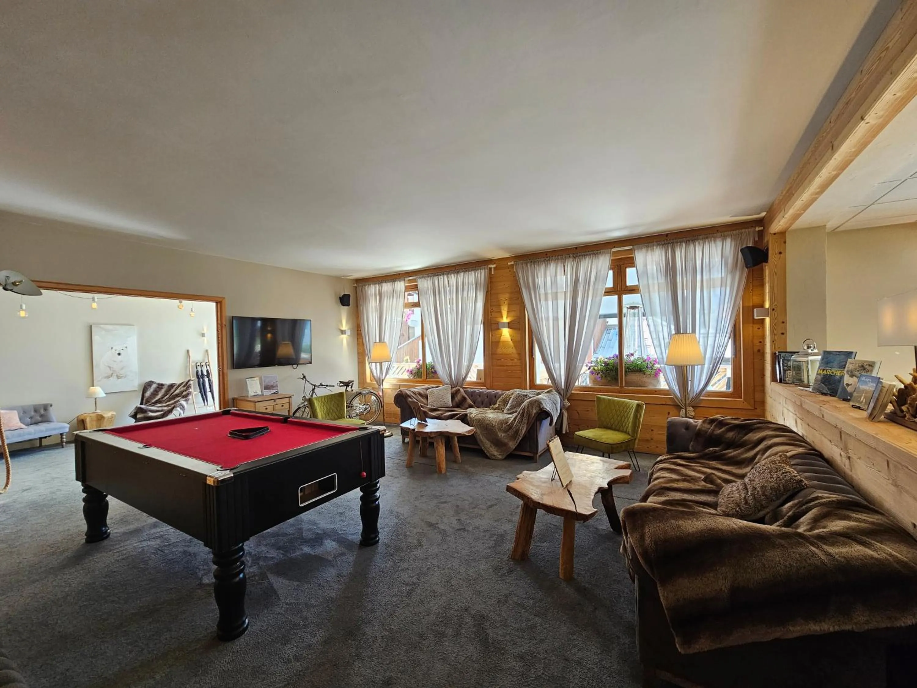 Communal lounge/ TV room in Hotel Les Flocons