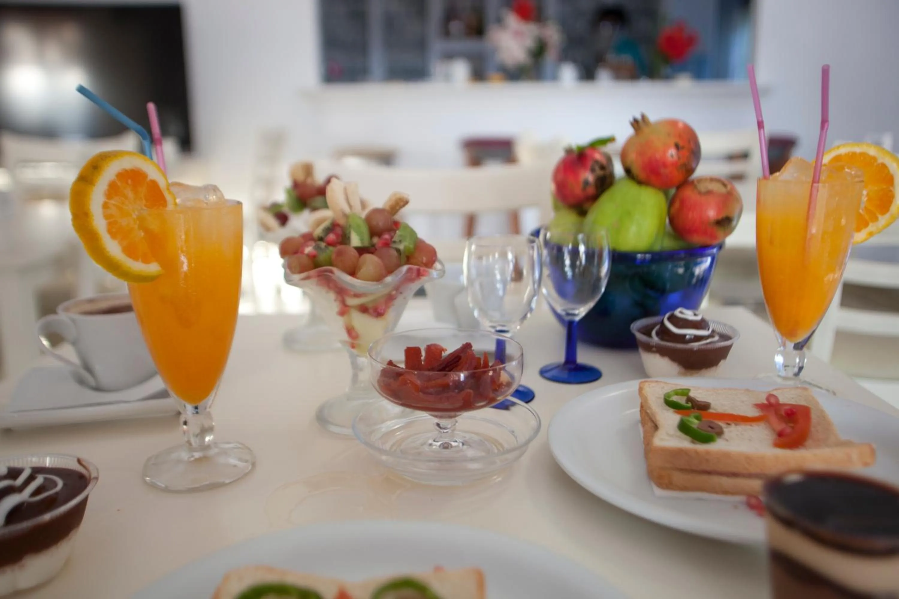 American breakfast in Naxian Queen Luxury Villas & Suites
