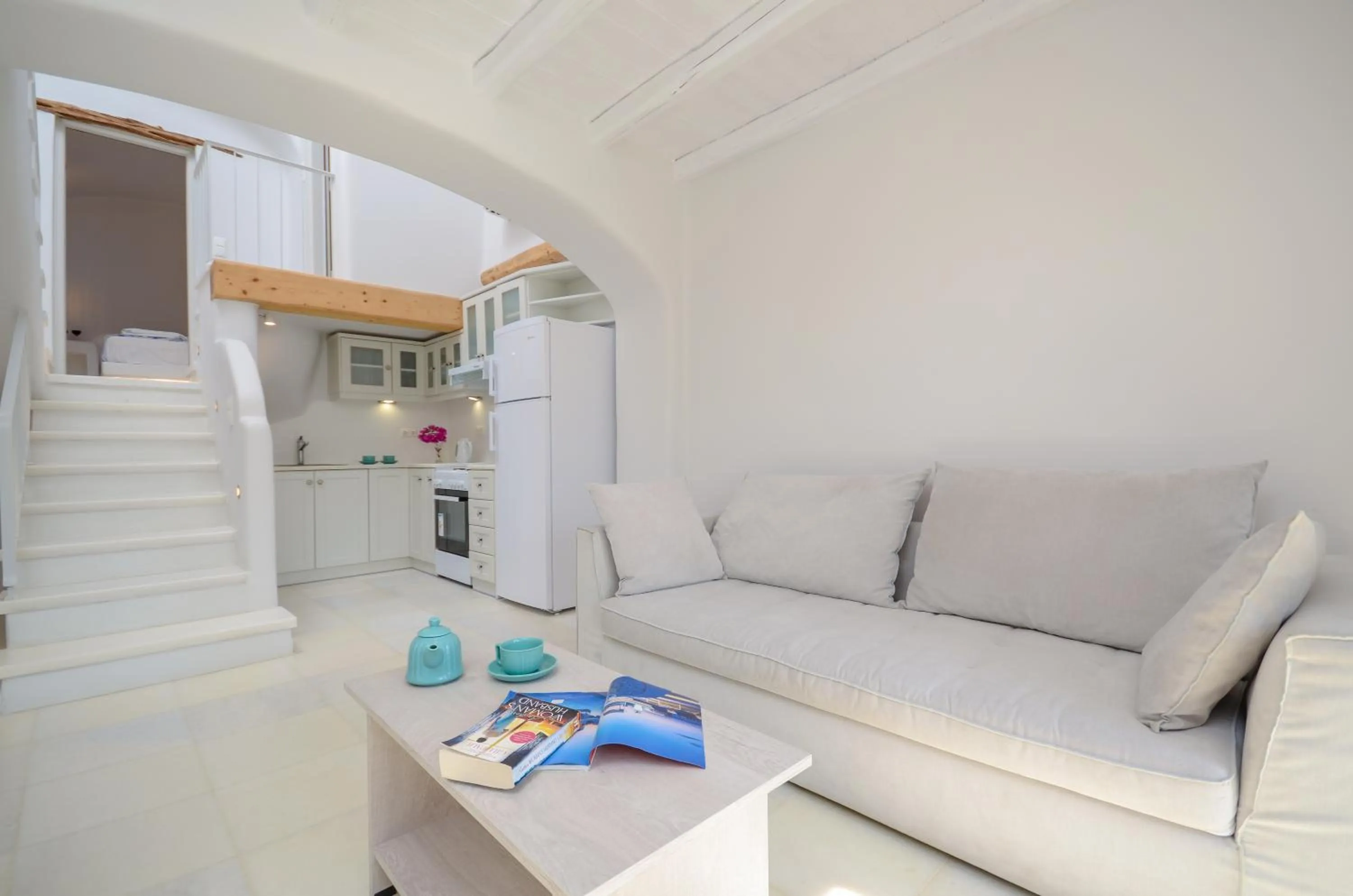 Kitchen or kitchenette in Naxian Queen Luxury Villas & Suites