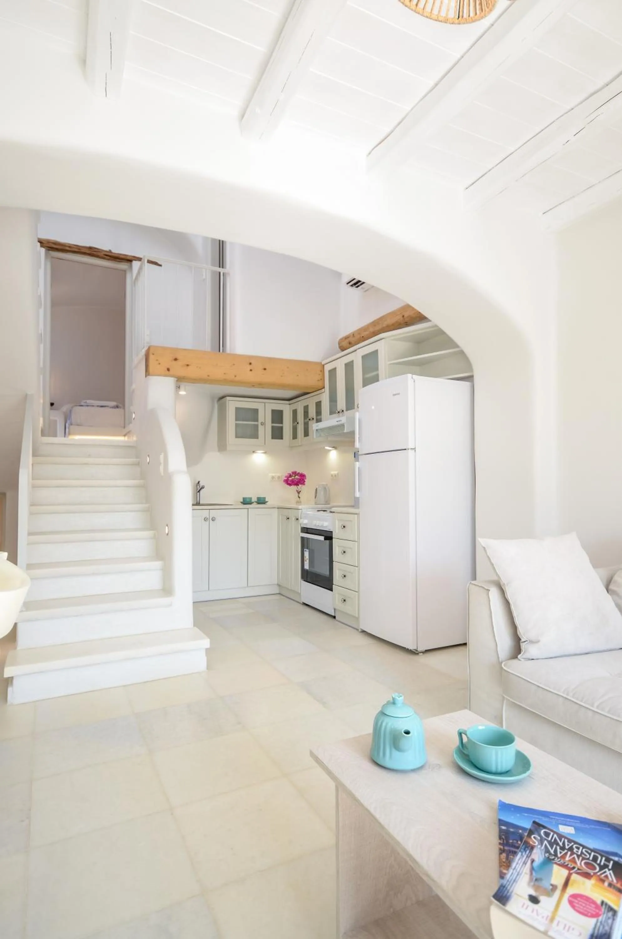 Kitchen or kitchenette in Naxian Queen Luxury Villas & Suites