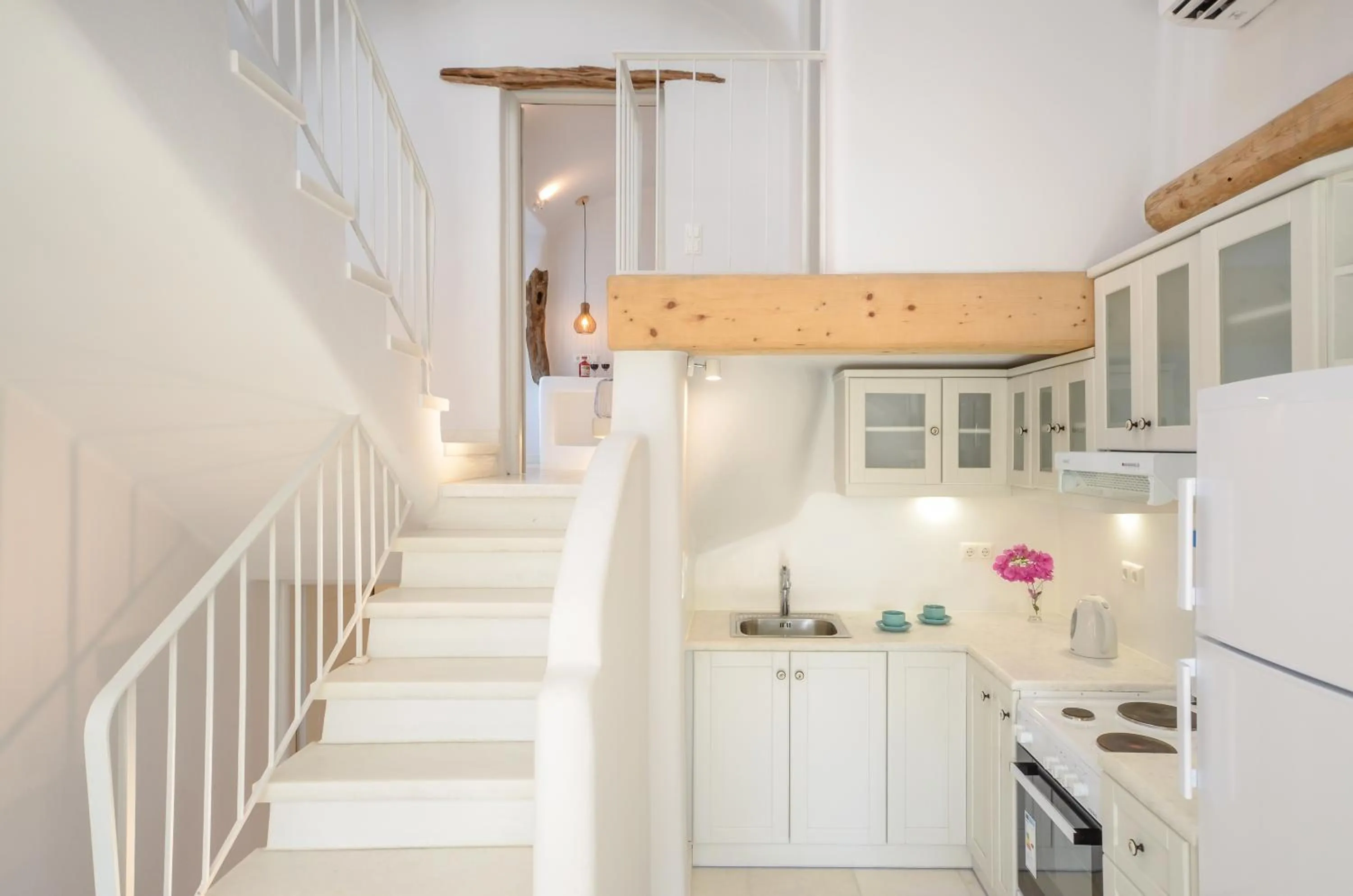 Kitchen or kitchenette in Naxian Queen Luxury Villas & Suites