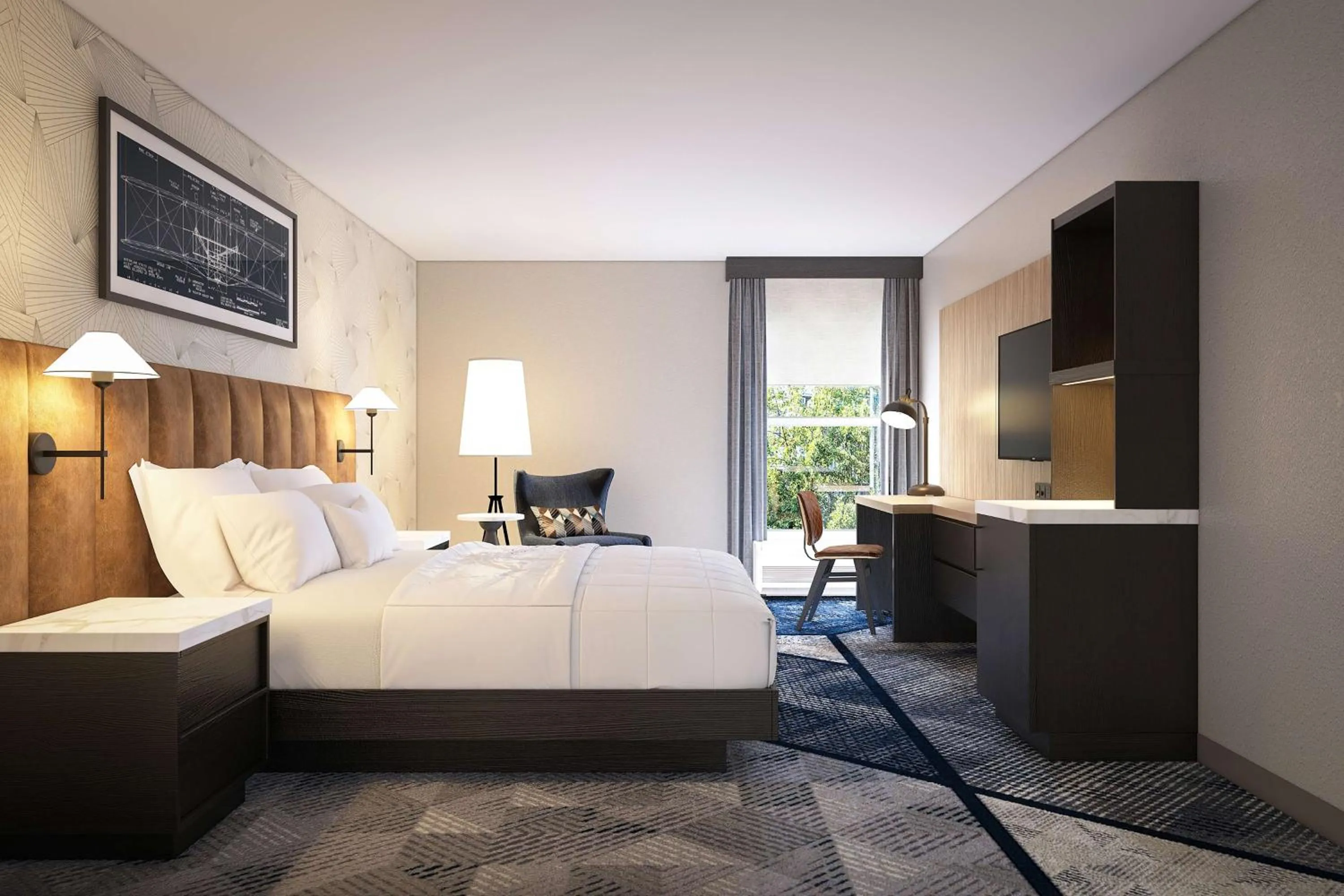 Bed in DoubleTree by Hilton Dayton Fairborn