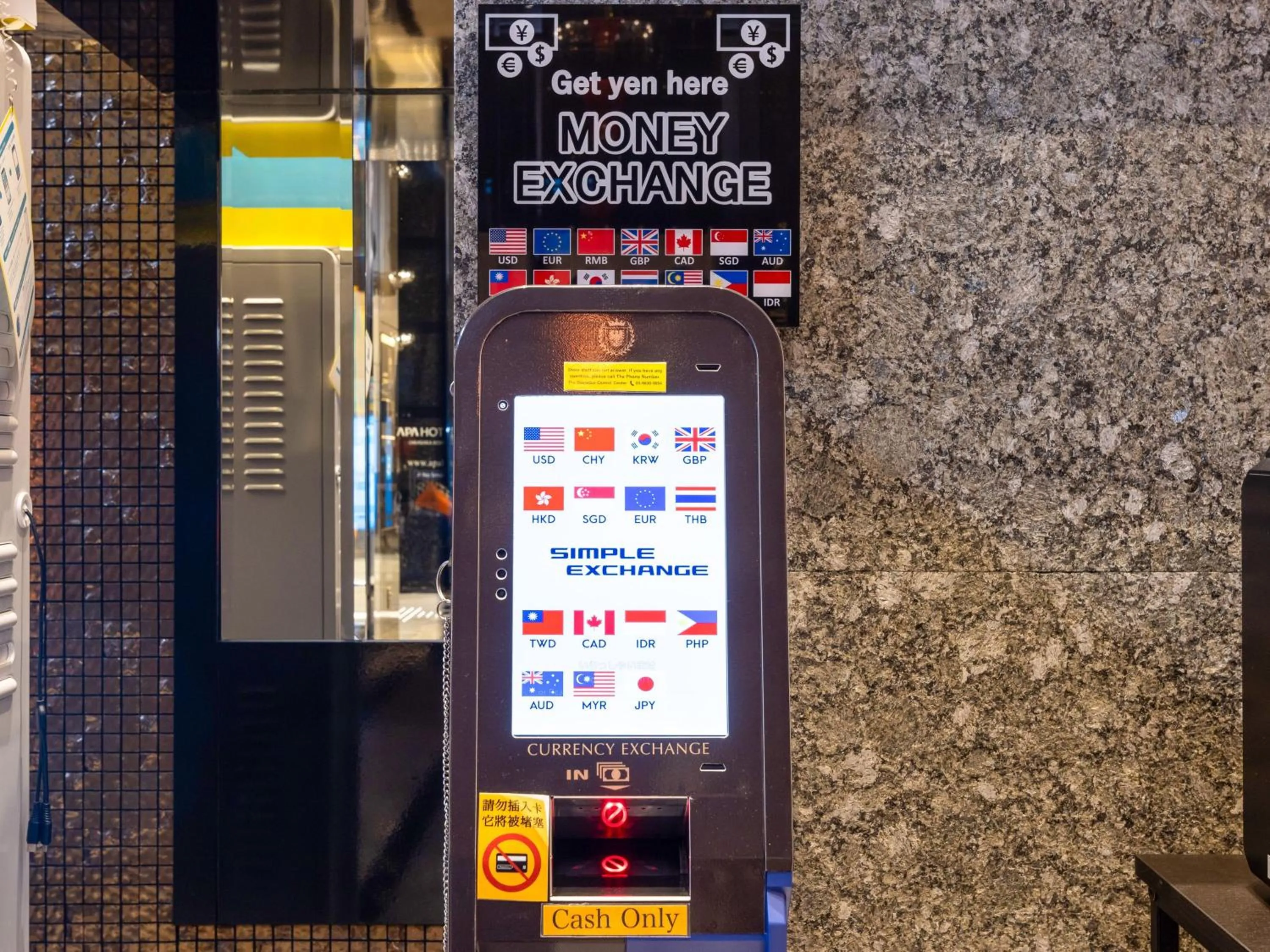 currency exchange in APA Hotel Ginza Shintomicho Ekimae Kita