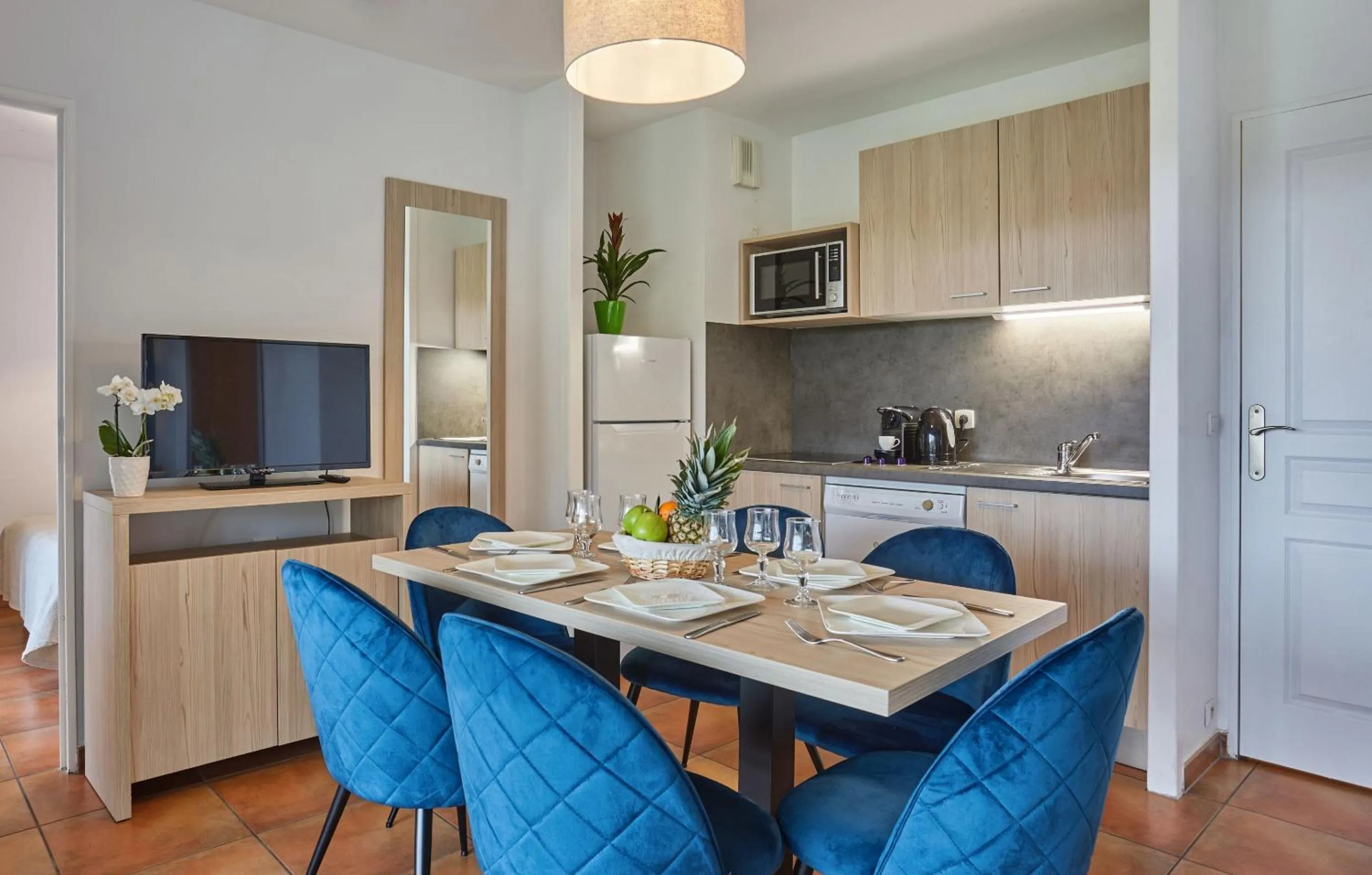 Kitchen or kitchenette in Résidence Odalys Domaine Iratzia