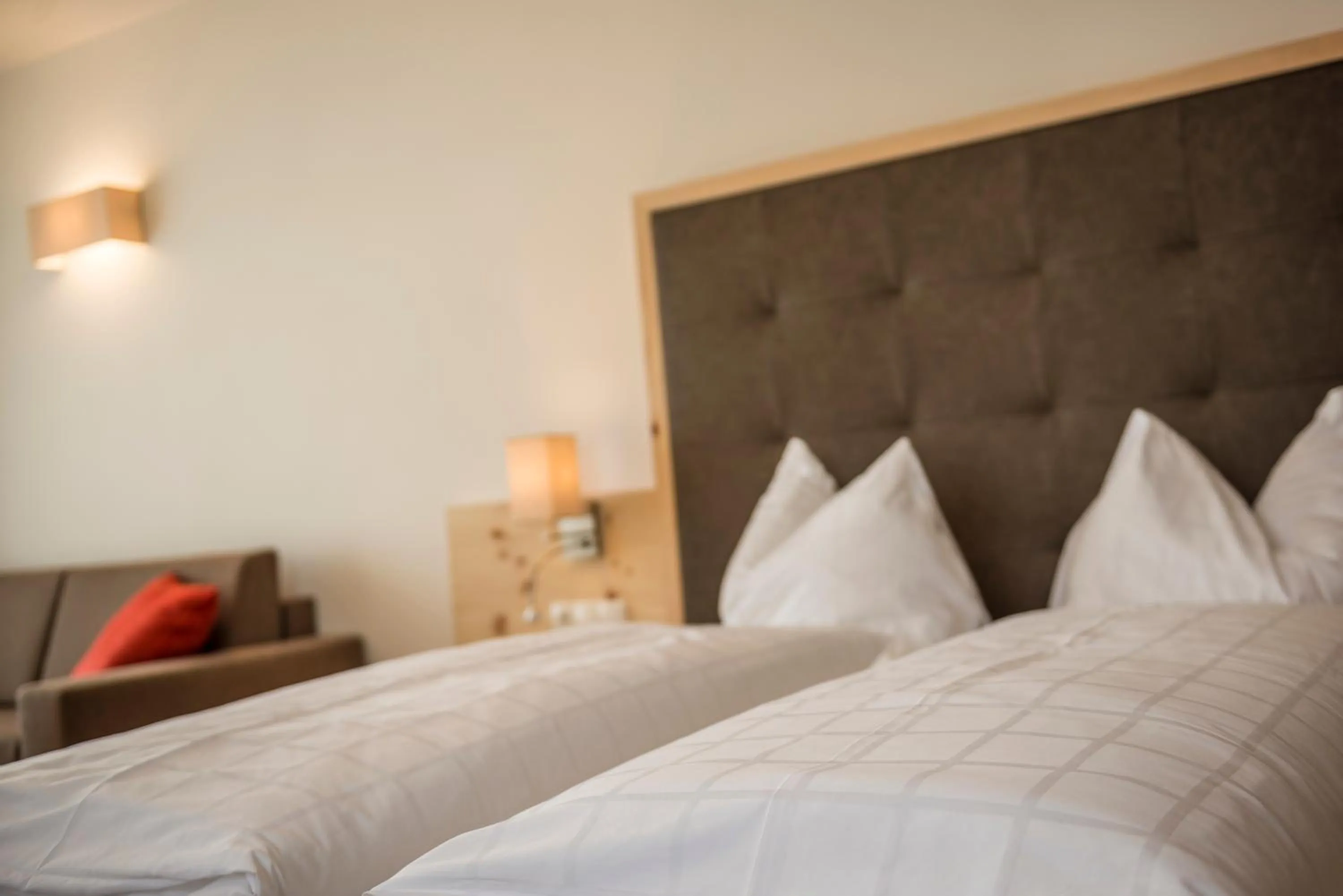 Bed in Hotel Schmiedhof