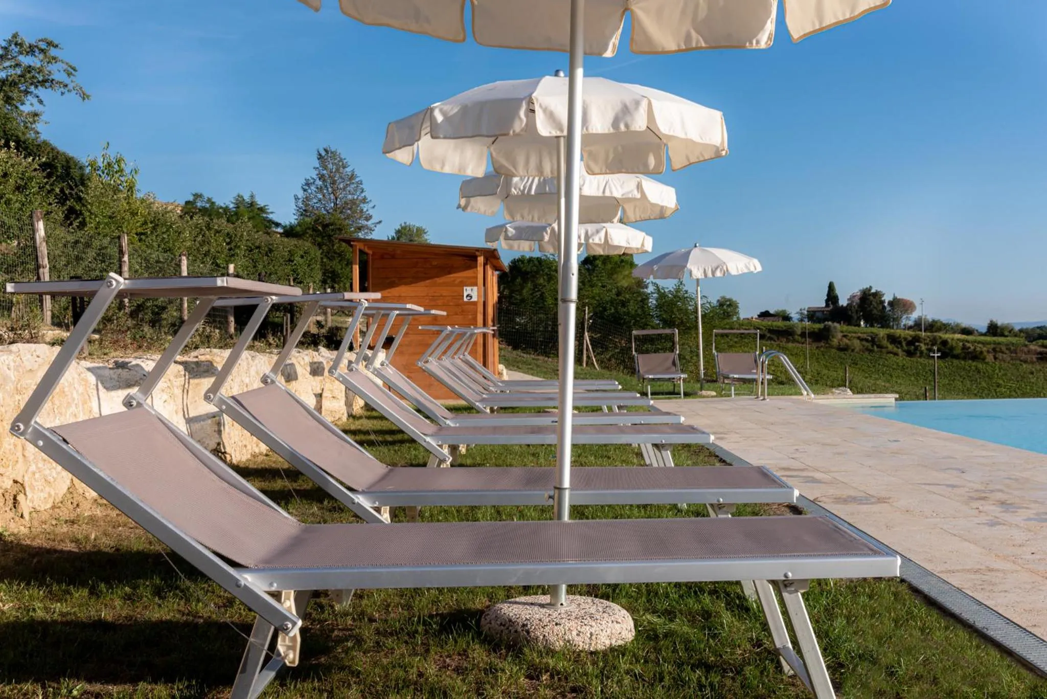 Pool view in Chianti B&B Design infinity pool shared