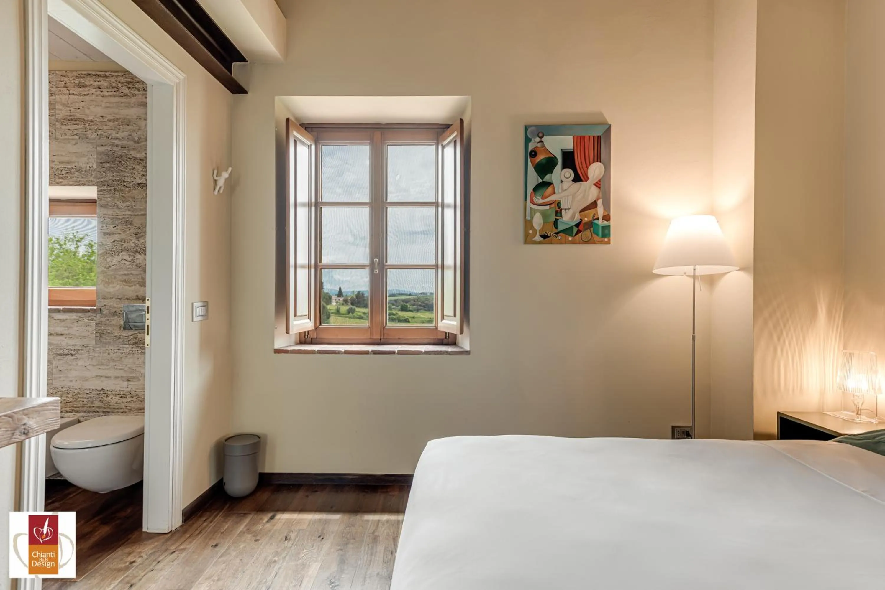 Bed in Chianti B&B Design infinity pool shared