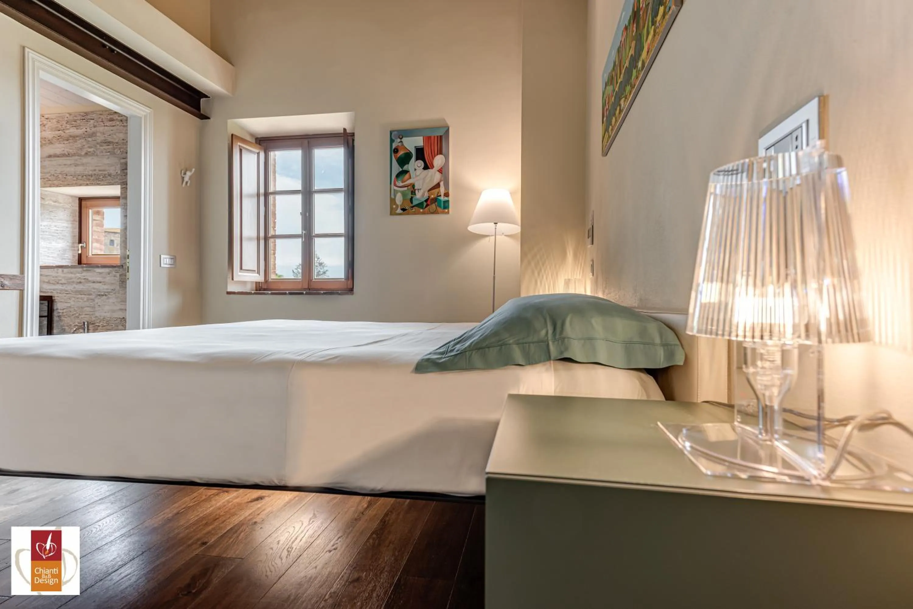 Bed in Chianti B&B Design infinity pool shared