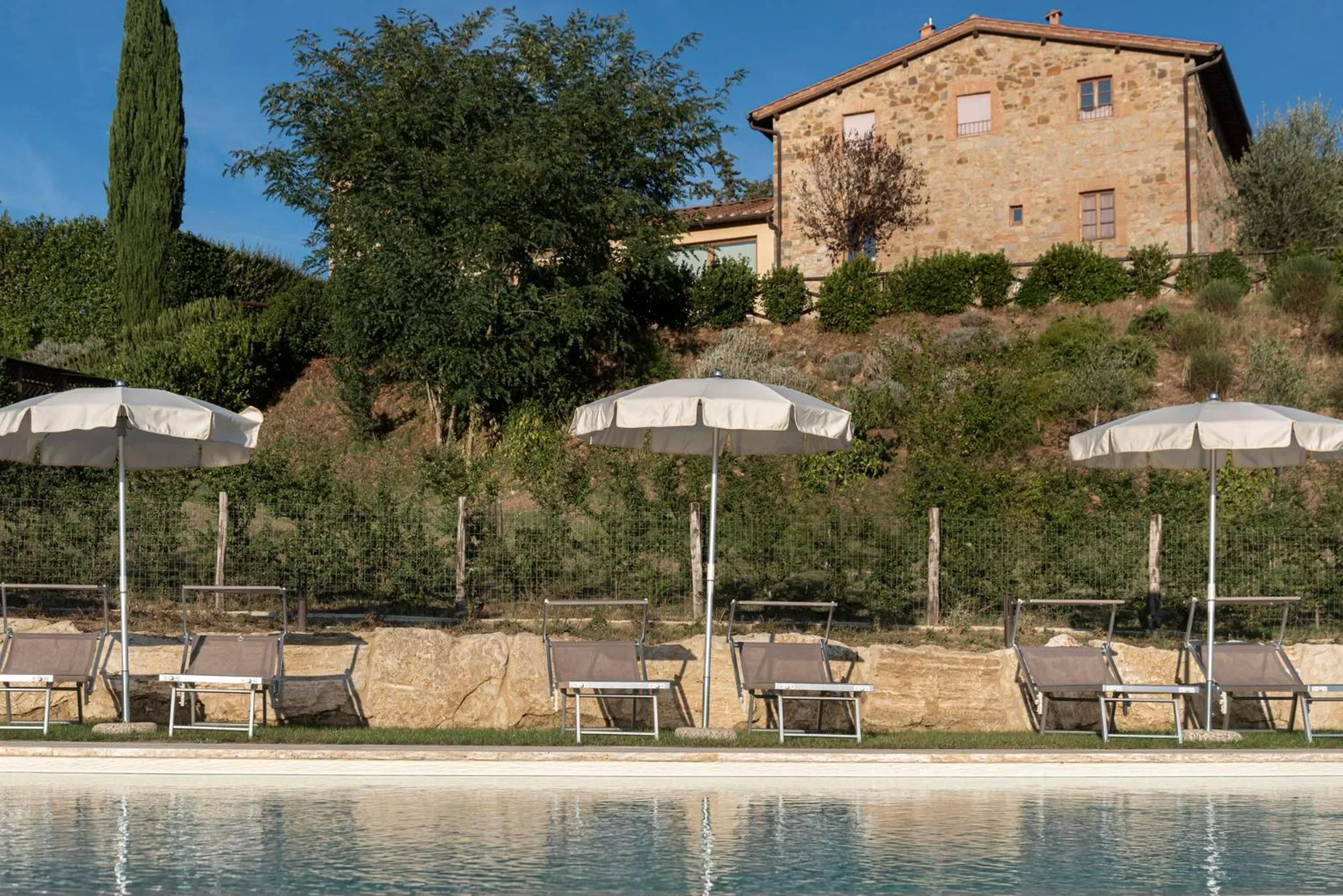 Swimming pool in Chianti B&B Design infinity pool shared