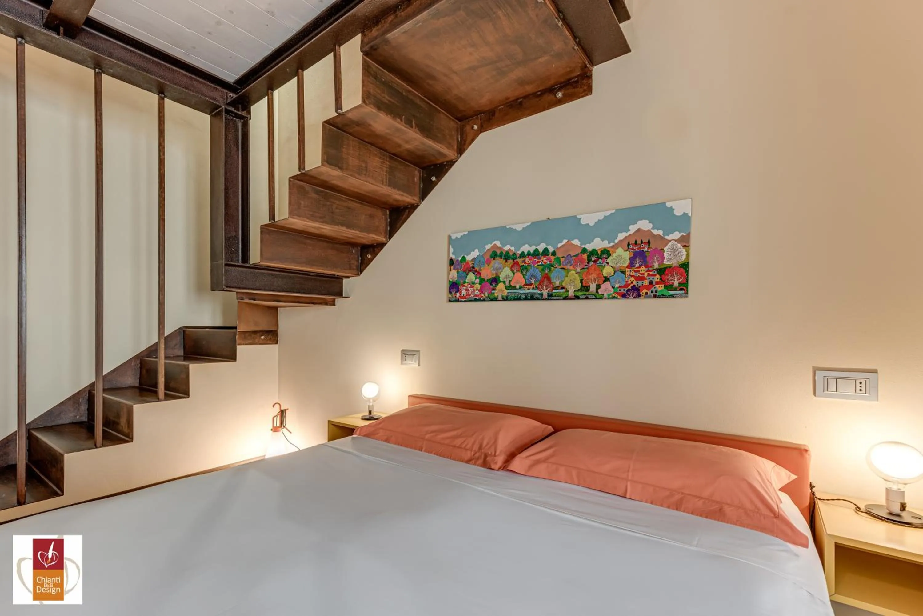 Bed in Chianti B&B Design infinity pool shared