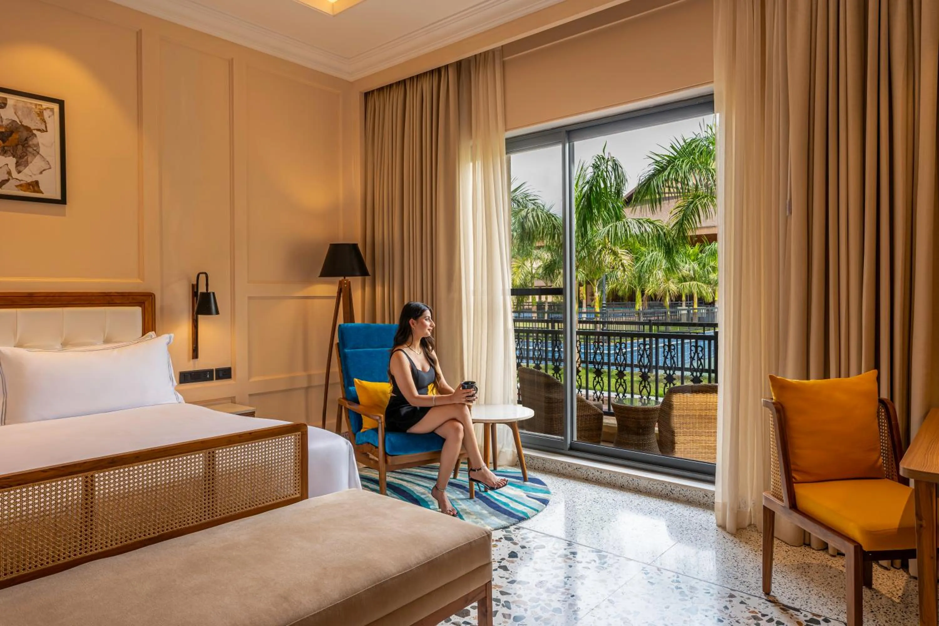 View (from property/room), Bed in Radisson Blu Plaza Resort & Convention Centre Karjat